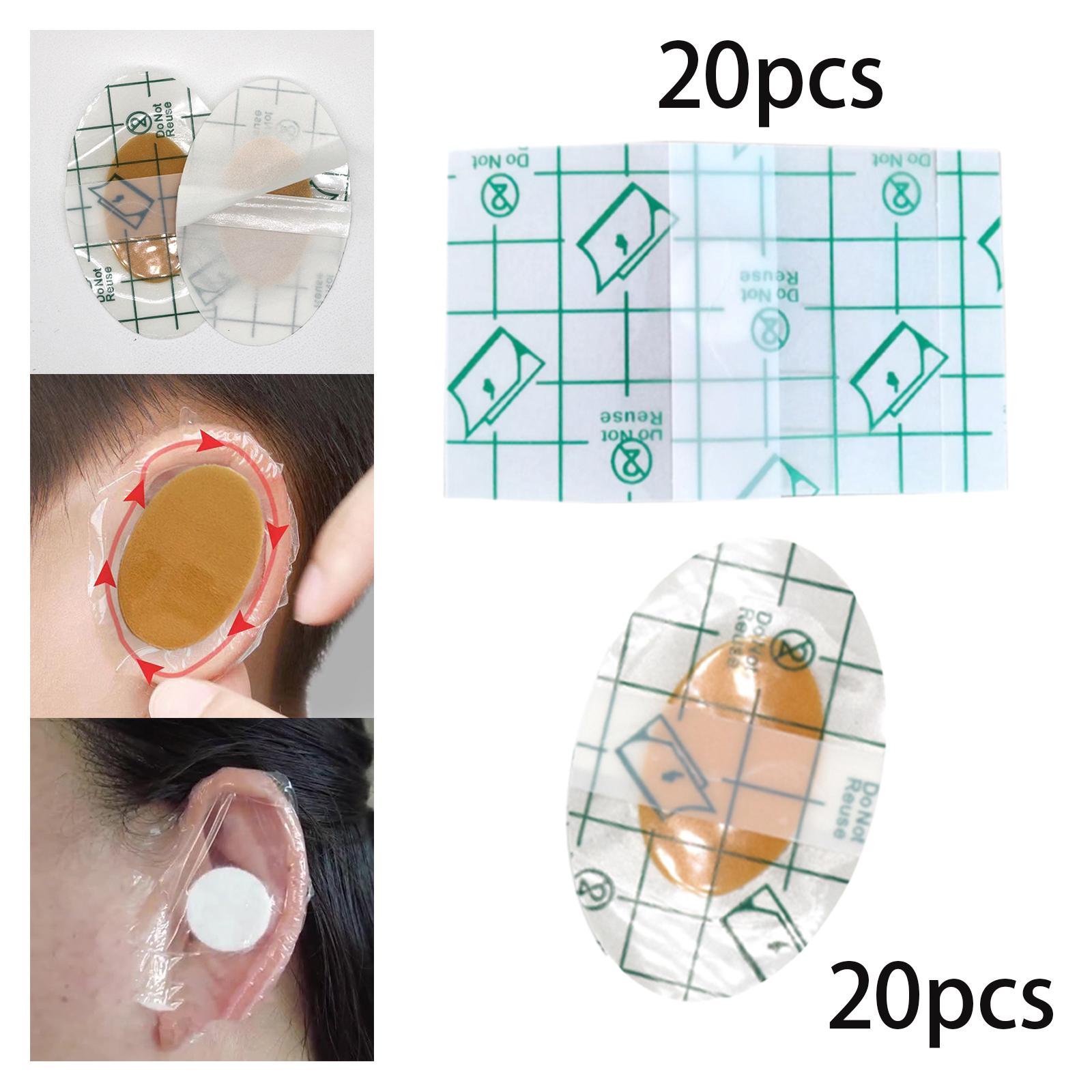 2x20Pcs Ear Stickers Soft Waterproof Ear Protectors for Shower Newborn Infants 4.4cmx6.8cm