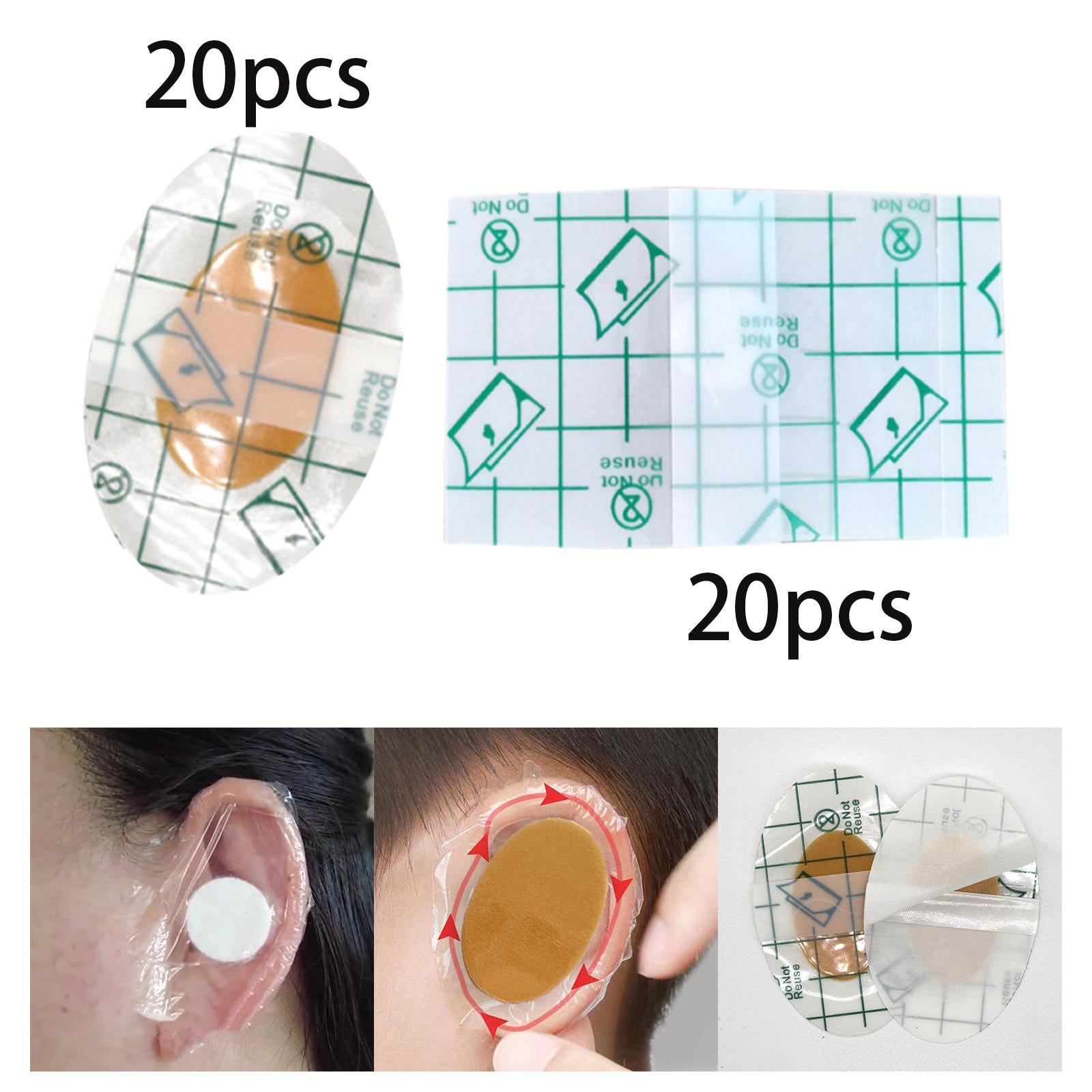 3x20Pcs Ear Stickers Soft Waterproof Ear Protectors for Shower Newborn Infants 4.4cmx6.8cm