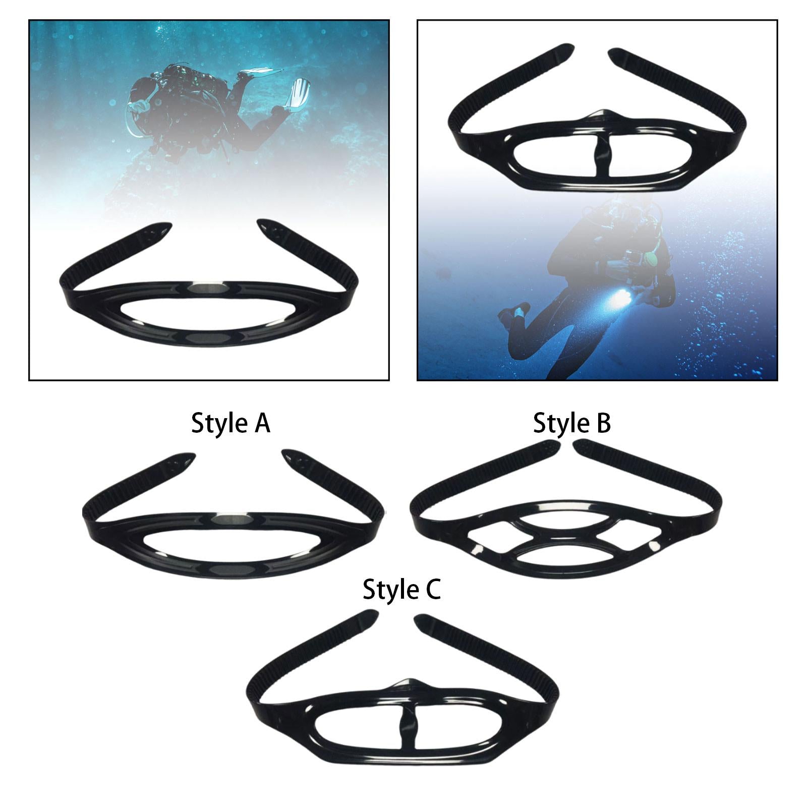 3xDiving Mask Strap Replacement Comfort Silicone Flexible Diving Goggles Strap Style A