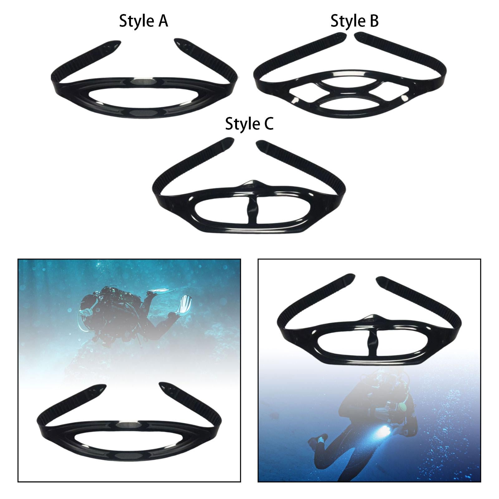 2xDiving Mask Strap Replacement Comfort Silicone Flexible Diving Goggles Strap Style A