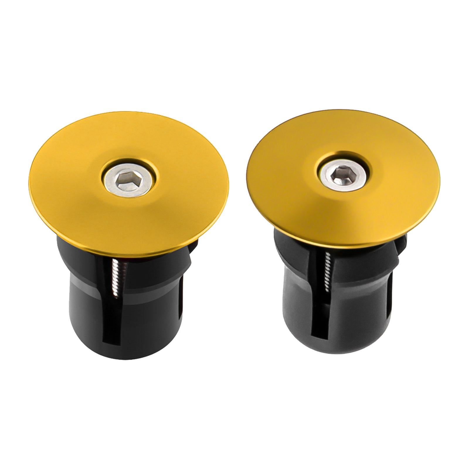 4x2x Bike Handle Bar Plugs Cap Bikes Bar End Plugs for BMX Cycling Most Bicycle Gold No Mark