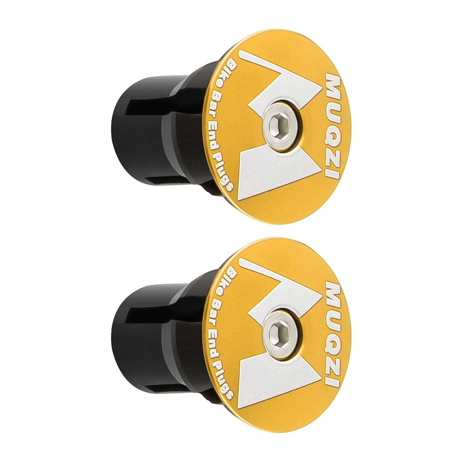 4x2x Bike Handle Bar Plugs Cap Bikes Bar End Plugs for BMX Cycling Most Bicycle Gold M Marks