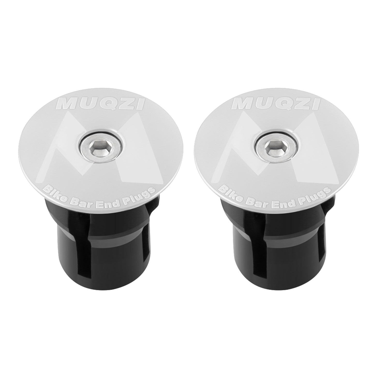 5x2x Bike Handle Bar Plugs Cap Bikes Bar End Plugs for BMX Cycling Most Bicycle Silver M Marks