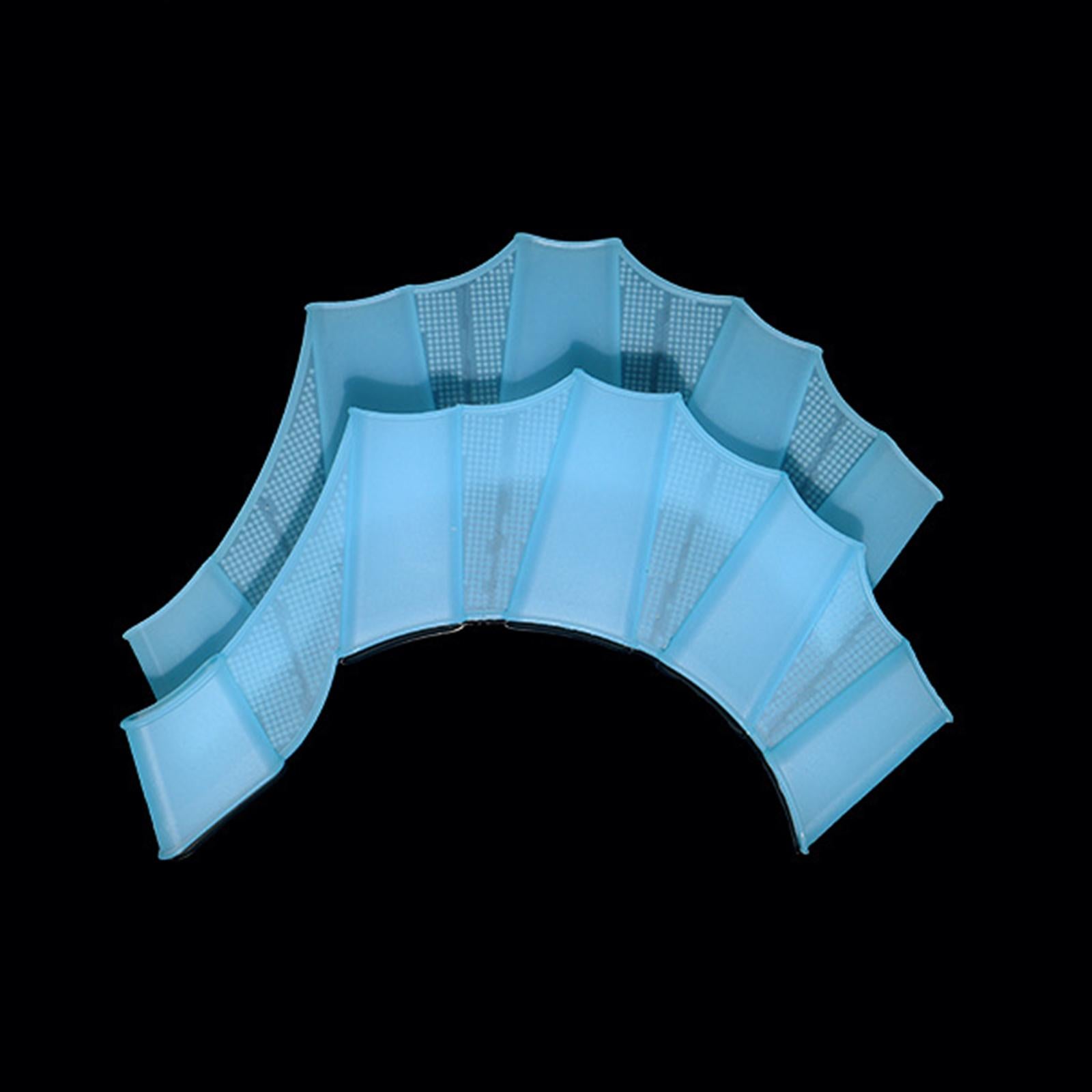 3xSwimming Hand Fins Webbed Swimming Gloves for Diving Swimming Water Exercise Blue L Men