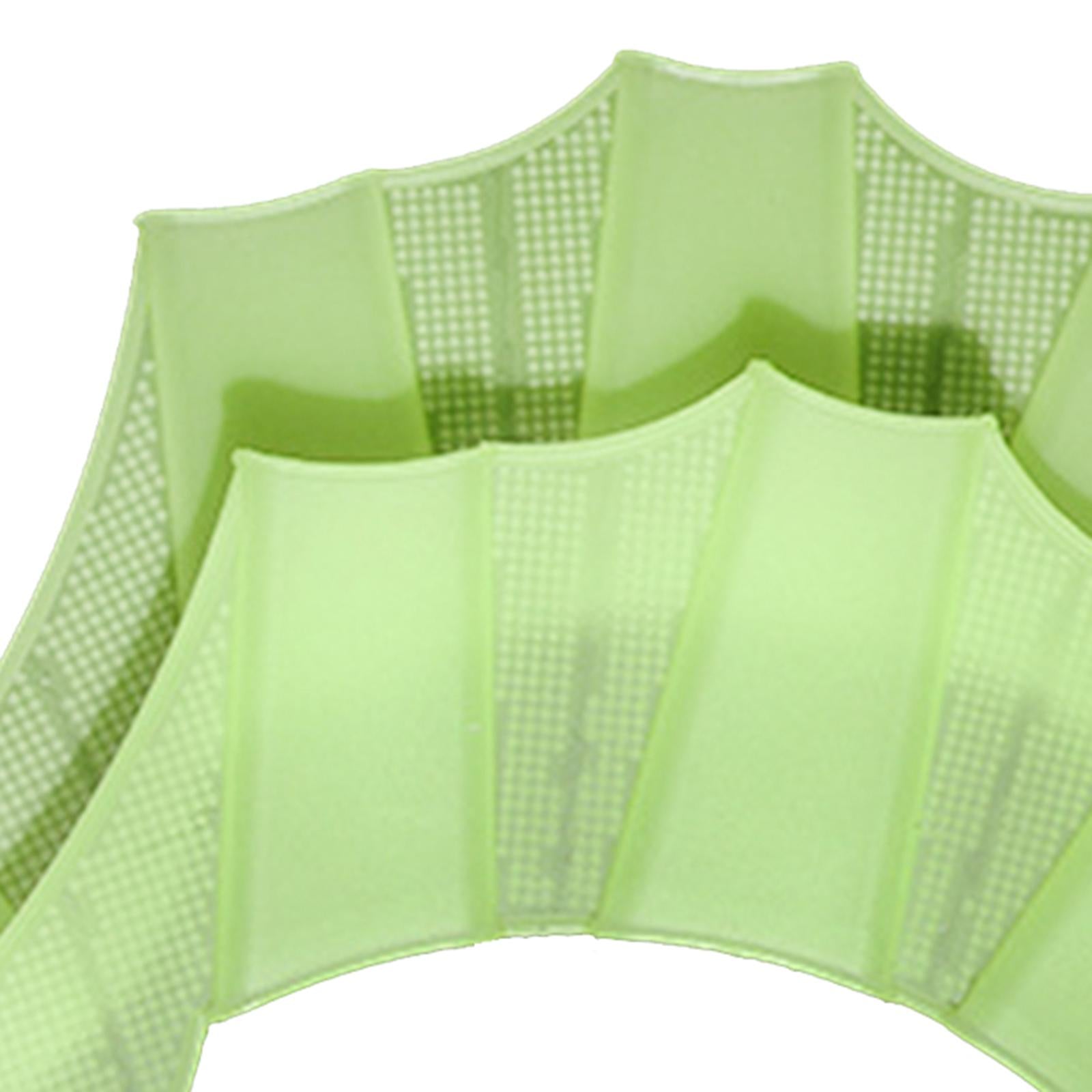 3xSwimming Hand Fins Webbed Swimming Gloves for Diving Swimming Water Exercise Green L Men