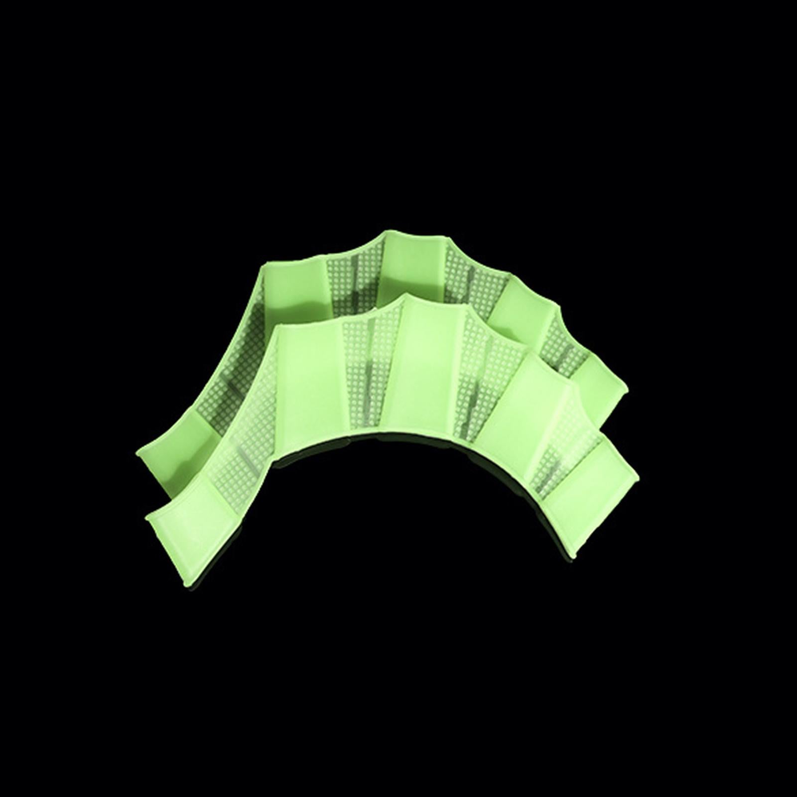 2xSwimming Hand Fins Webbed Swimming Gloves for Diving Swimming Water Exercise Green L Men