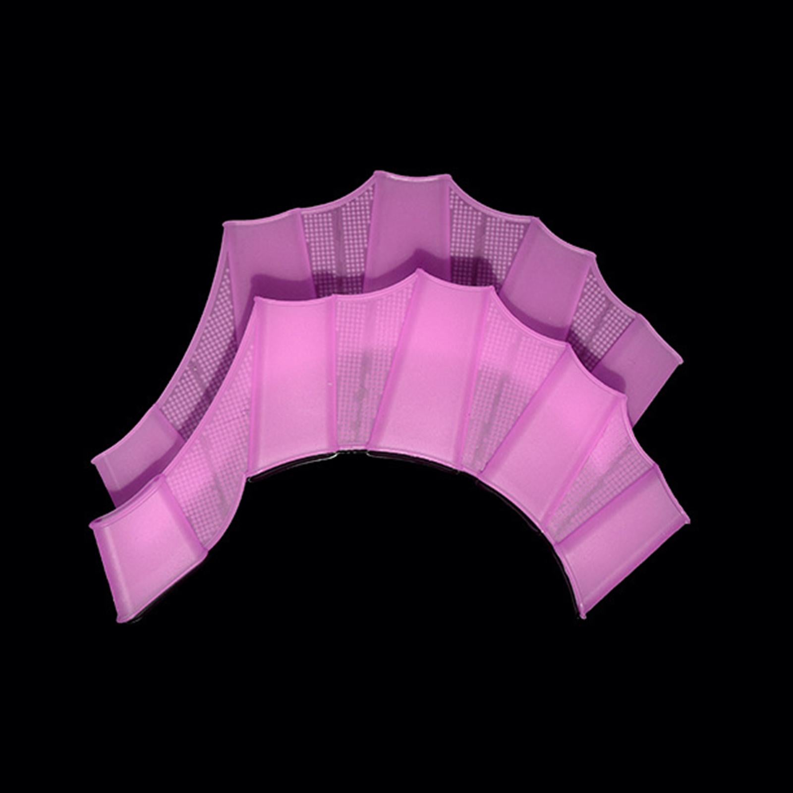 4xSwimming Hand Fins Webbed Swimming Gloves for Diving Swimming Water Exercise Pink M Women
