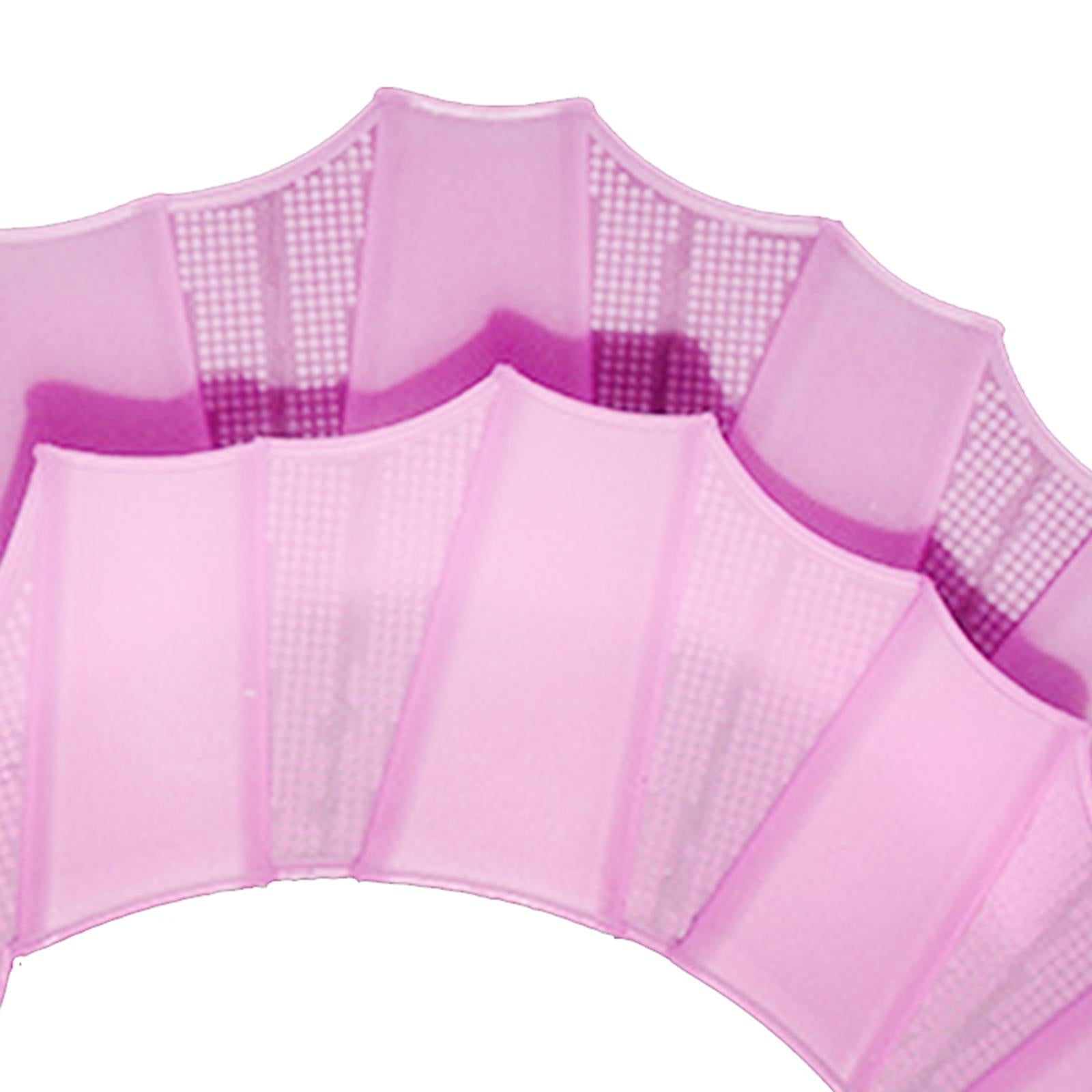 3xSwimming Hand Fins Webbed Swimming Gloves for Diving Swimming Water Exercise Pink L Men