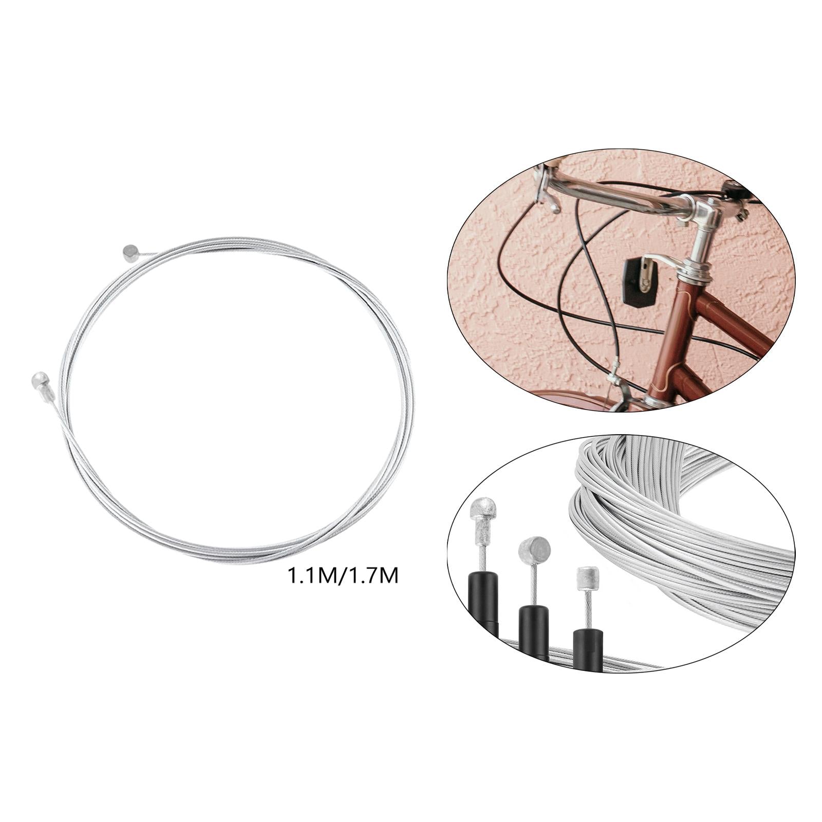 2xBike Brake Cable Brake Gear Equipment Repairing Universal Bicycle Brake Line 1.1M Front