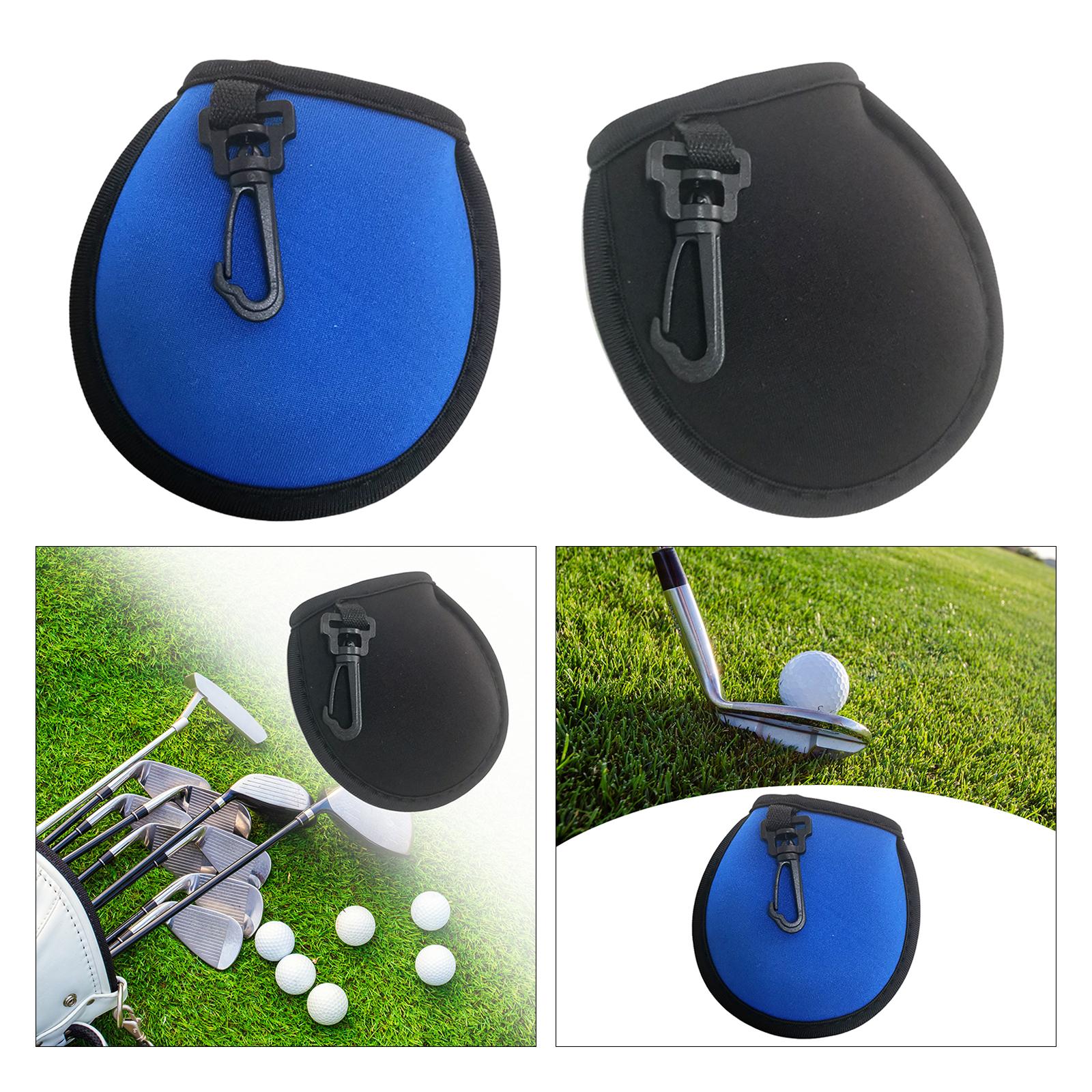 5xGolf Ball Cleaner with Clip Portable Golf Ball Wiping Golf Ball Cleaning Bag Blue