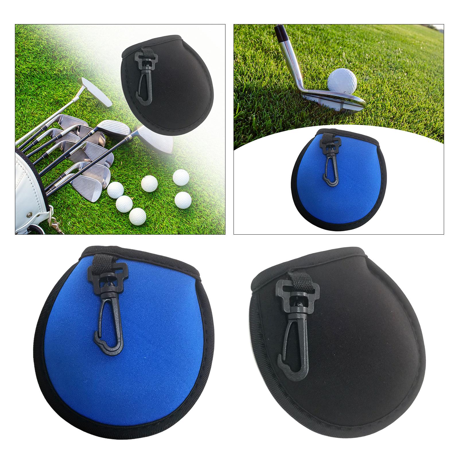 5xGolf Ball Cleaner with Clip Portable Golf Ball Wiping Golf Ball Cleaning Bag Blue