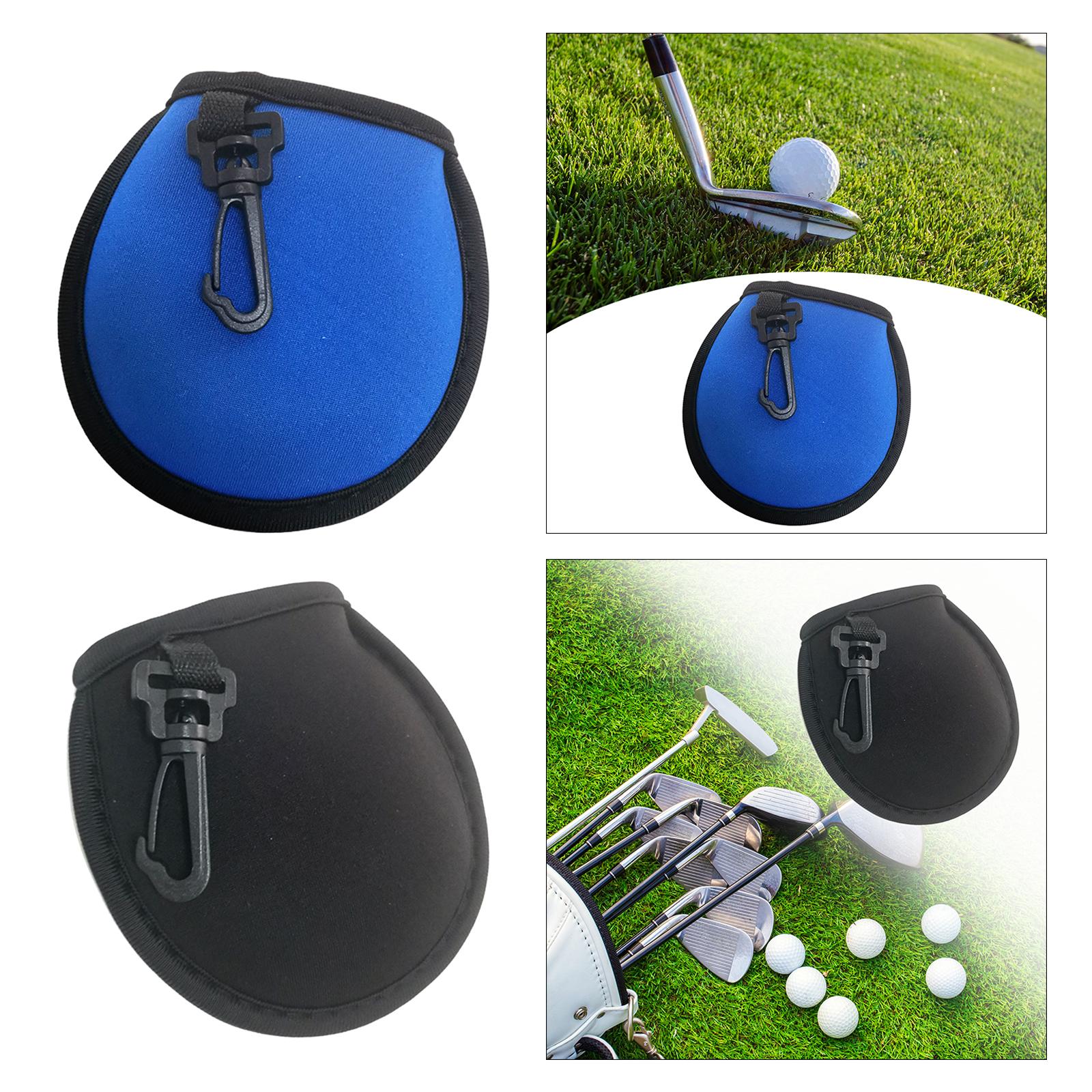 5xGolf Ball Cleaner with Clip Portable Golf Ball Wiping Golf Ball Cleaning Bag Blue