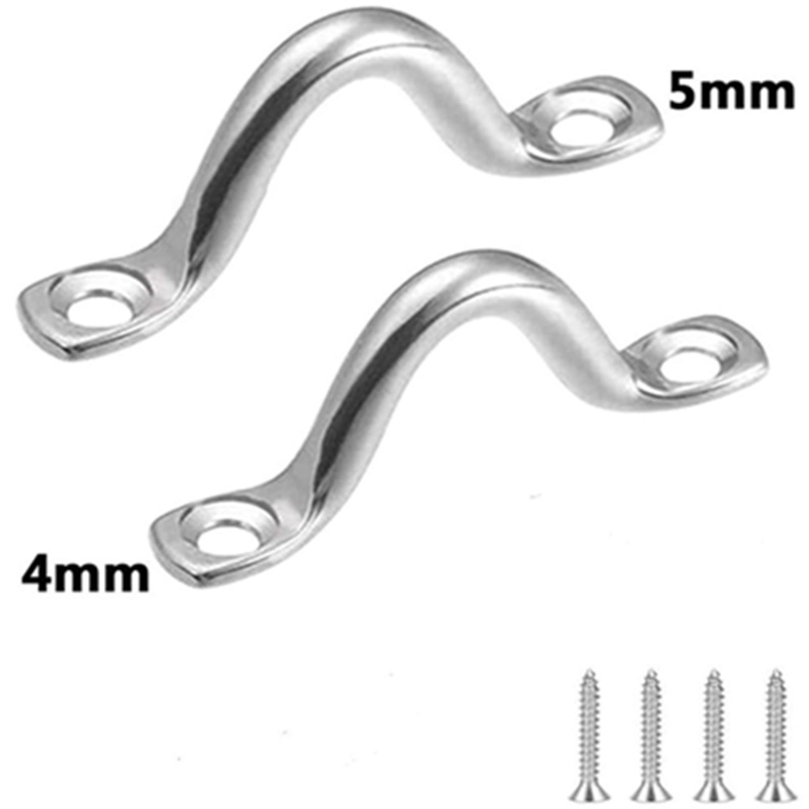 4xBoat Top Pad Eye Stainless Steel Bungee Deck Loops Tie Down for Boats Kayaks 4MM