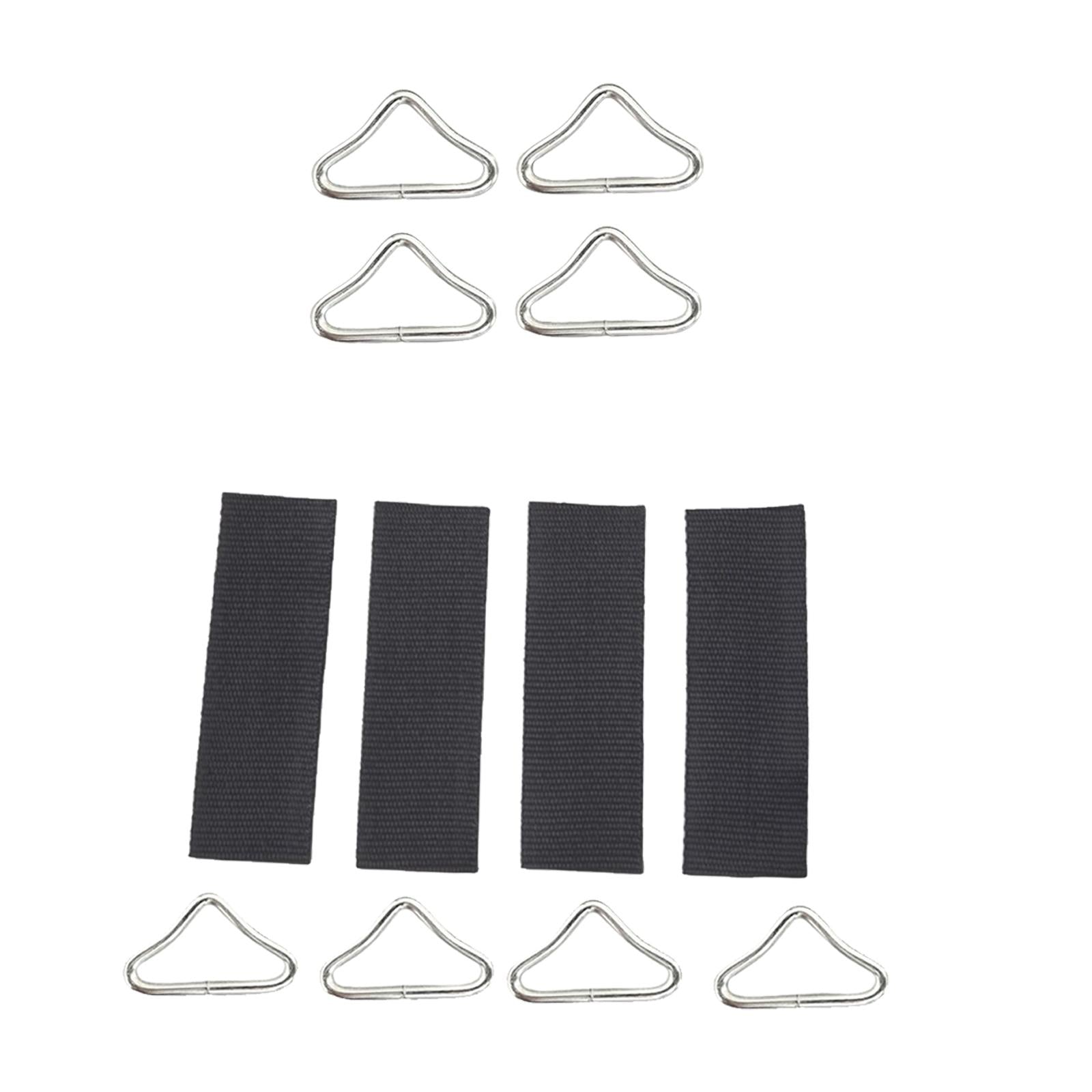 3x4Pcs V Shaped Rings Triangle Ring Buckles for Kids Trampoline Outdoor Repair no Straps