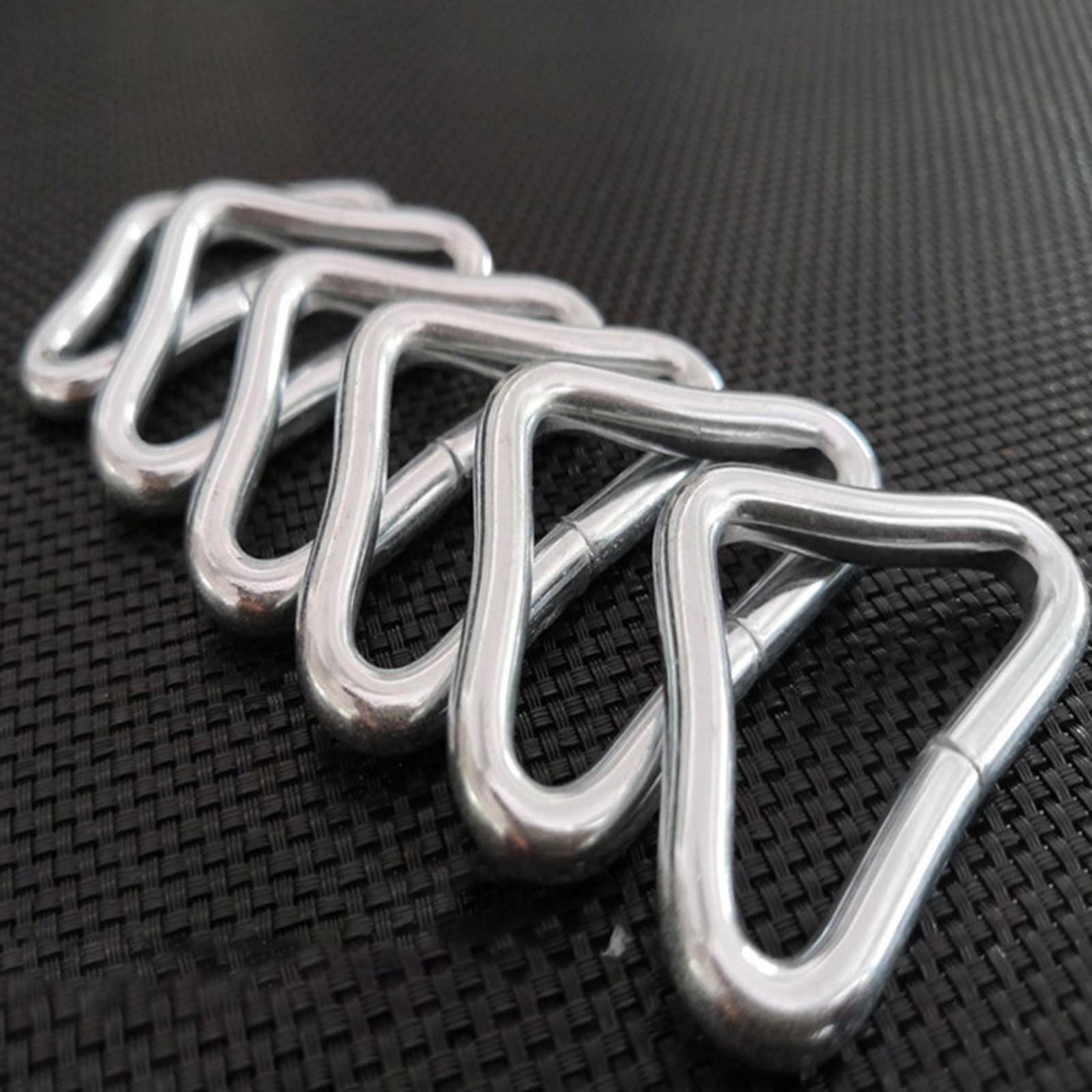 4x4Pcs V Shaped Rings Triangle Ring Buckles for Kids Trampoline Outdoor Repair with Straps