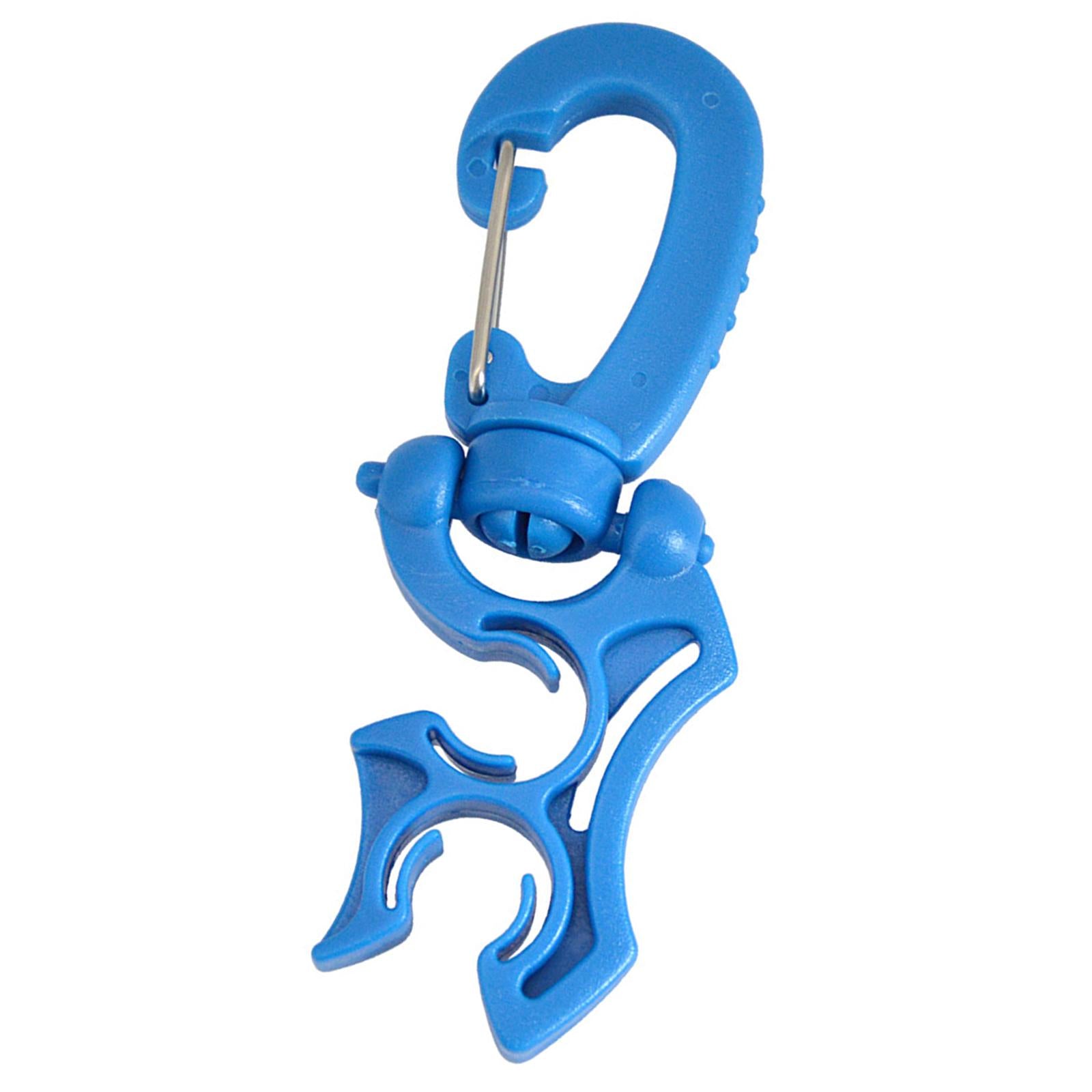 3xDiving Hose Holder Clip Snap Hook Double BCD Hose Holder Clip Gear Equipment Blue