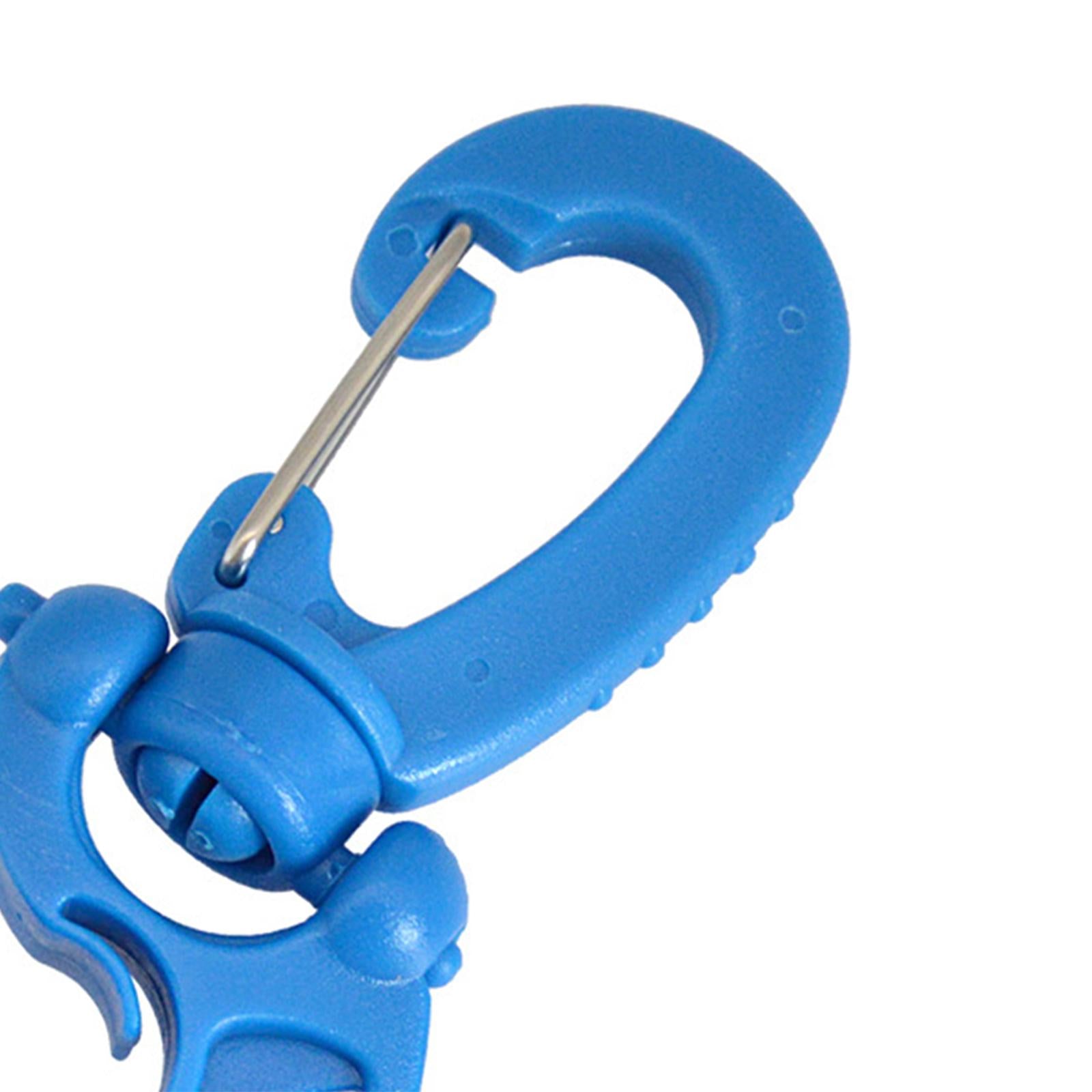 4xDiving Hose Holder Clip Snap Hook Double BCD Hose Holder Clip Gear Equipment Blue