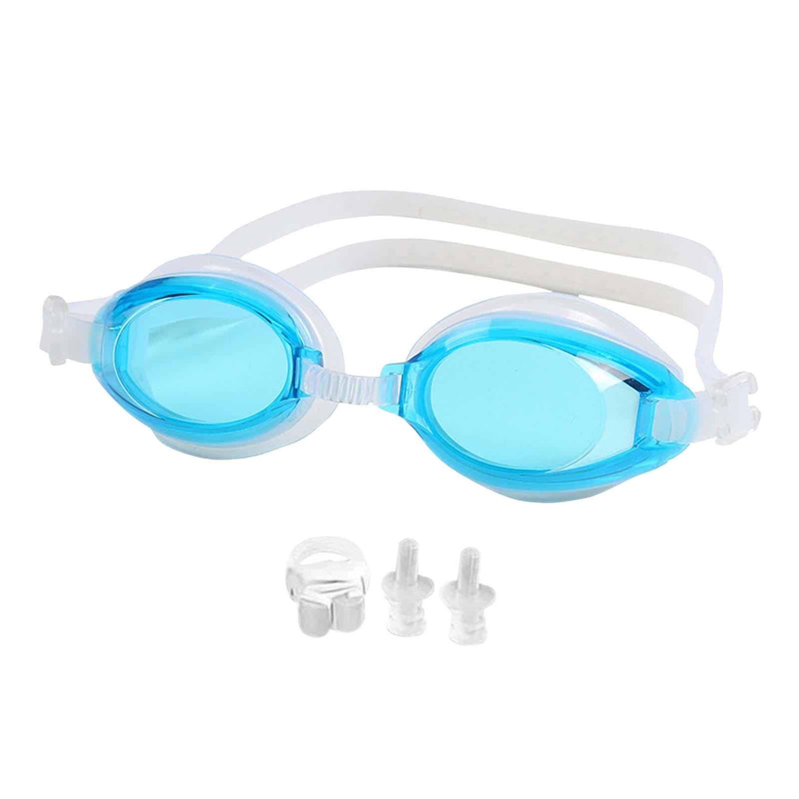 2xSwimming Goggles Adult Soft Silicone Strap Comfortable Anti Fog Swim Goggles Light Blue