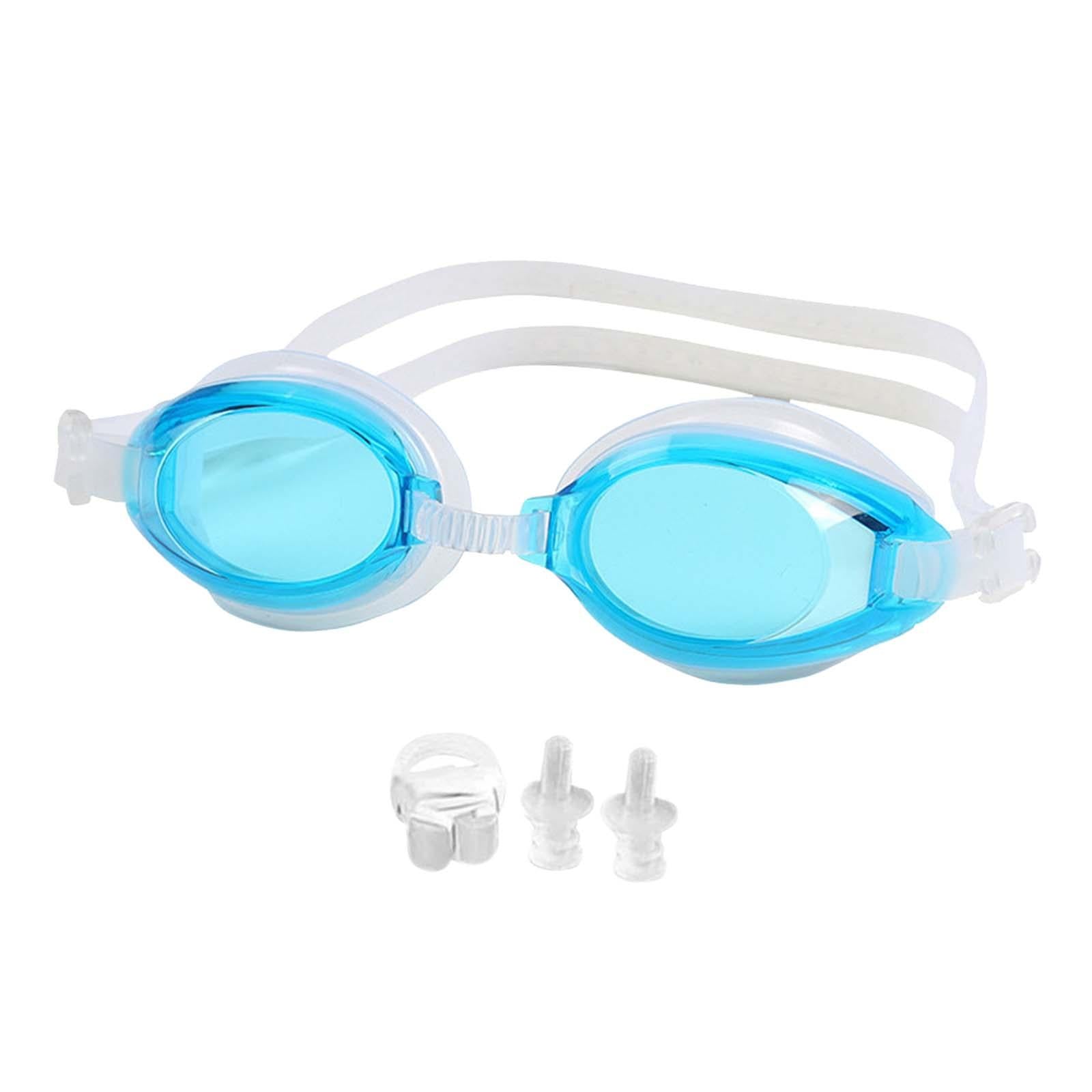 3xSwimming Goggles Adult Soft Silicone Strap Comfortable Anti Fog Swim Goggles Light Blue