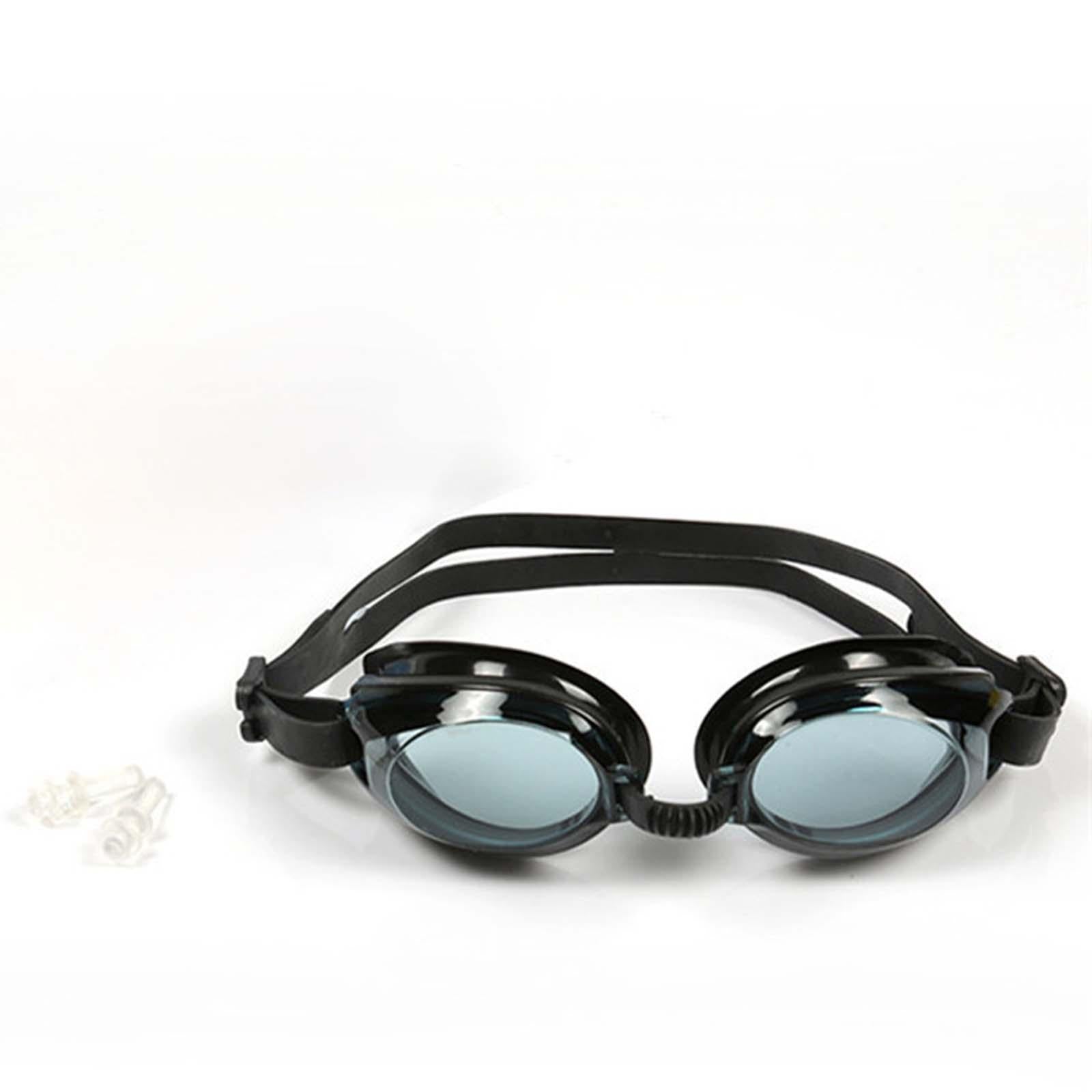4xSwimming Goggles Adult Soft Silicone Strap Comfortable Anti Fog Swim Goggles Black