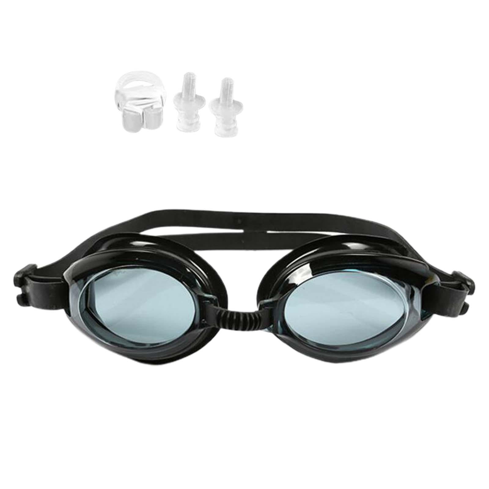 4xSwimming Goggles Adult Soft Silicone Strap Comfortable Anti Fog Swim Goggles Black