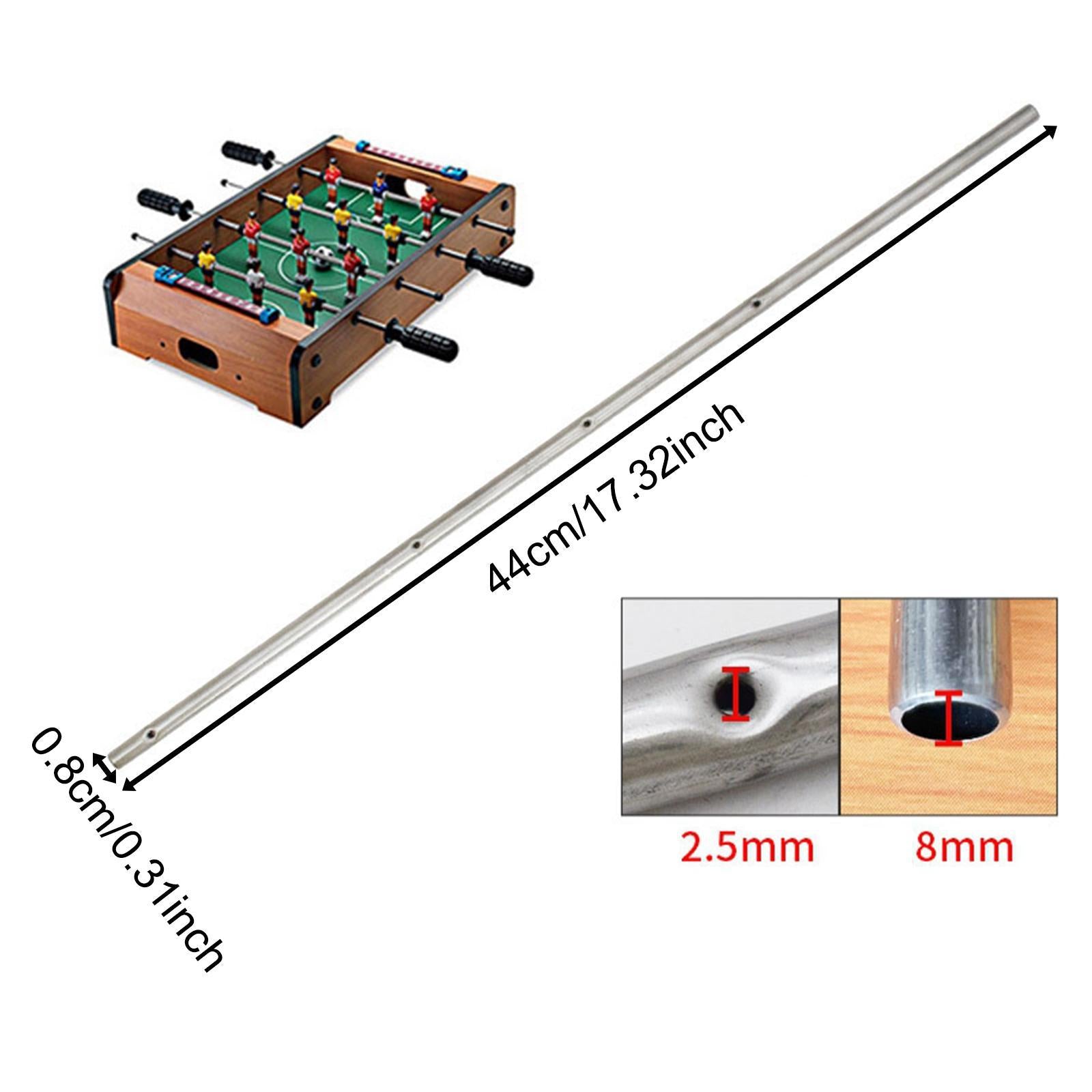 2xSteel Rods Family Adult Kids Arcades Table Soccer Machine Foosball Table Rod 44cm Dia 8mm