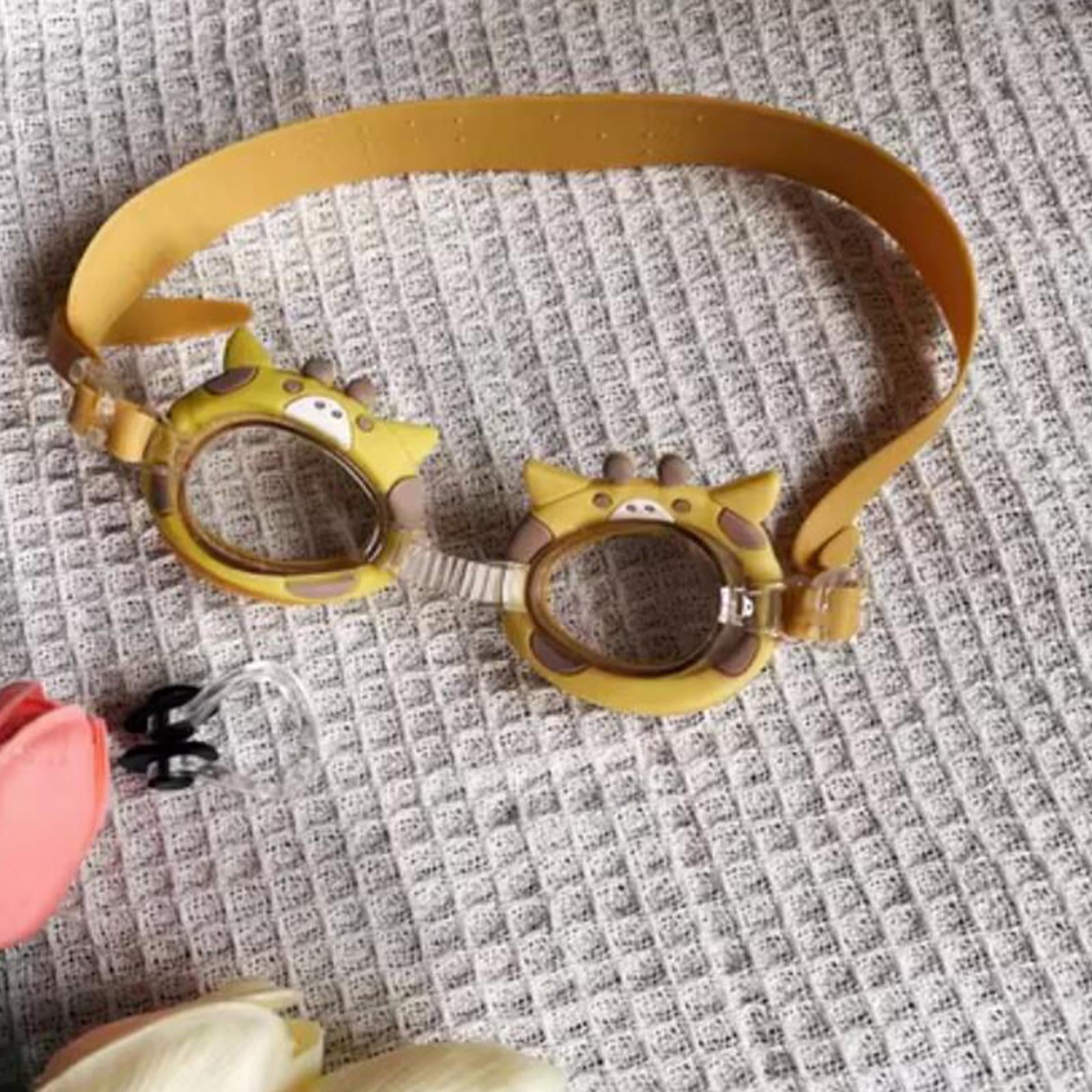 4xSwimming Goggles Teenager Child 2-12 Years Old Fashion Swim Goggles for Kids Fawn