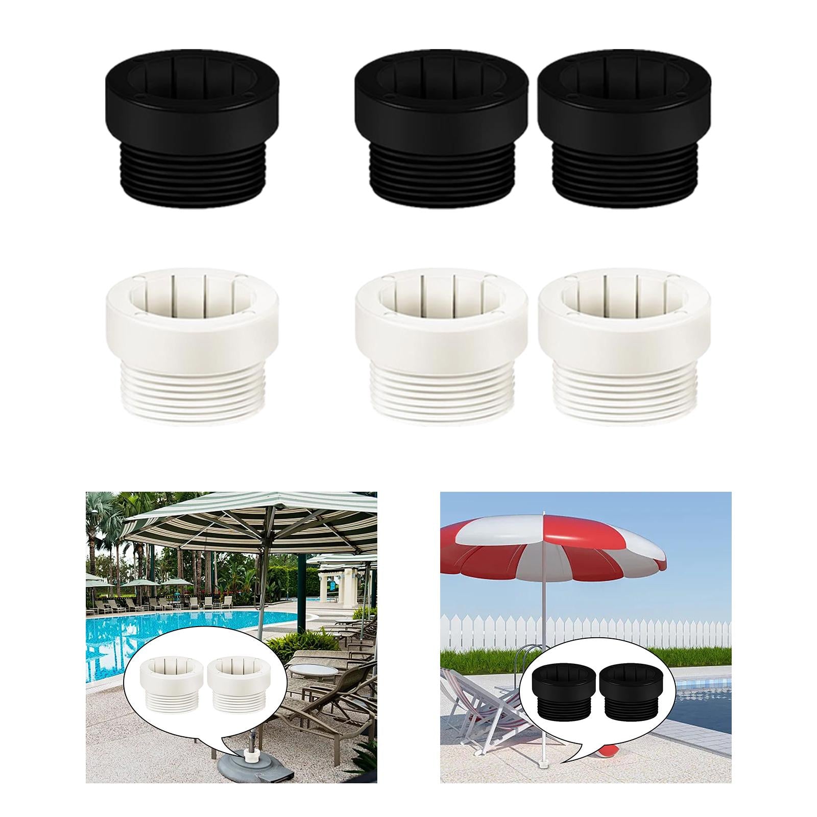 3xPool Umbrella Adapter Insert Swimming Pool Umbrellas Umbrella Sleeve Adapter Black 1pcs