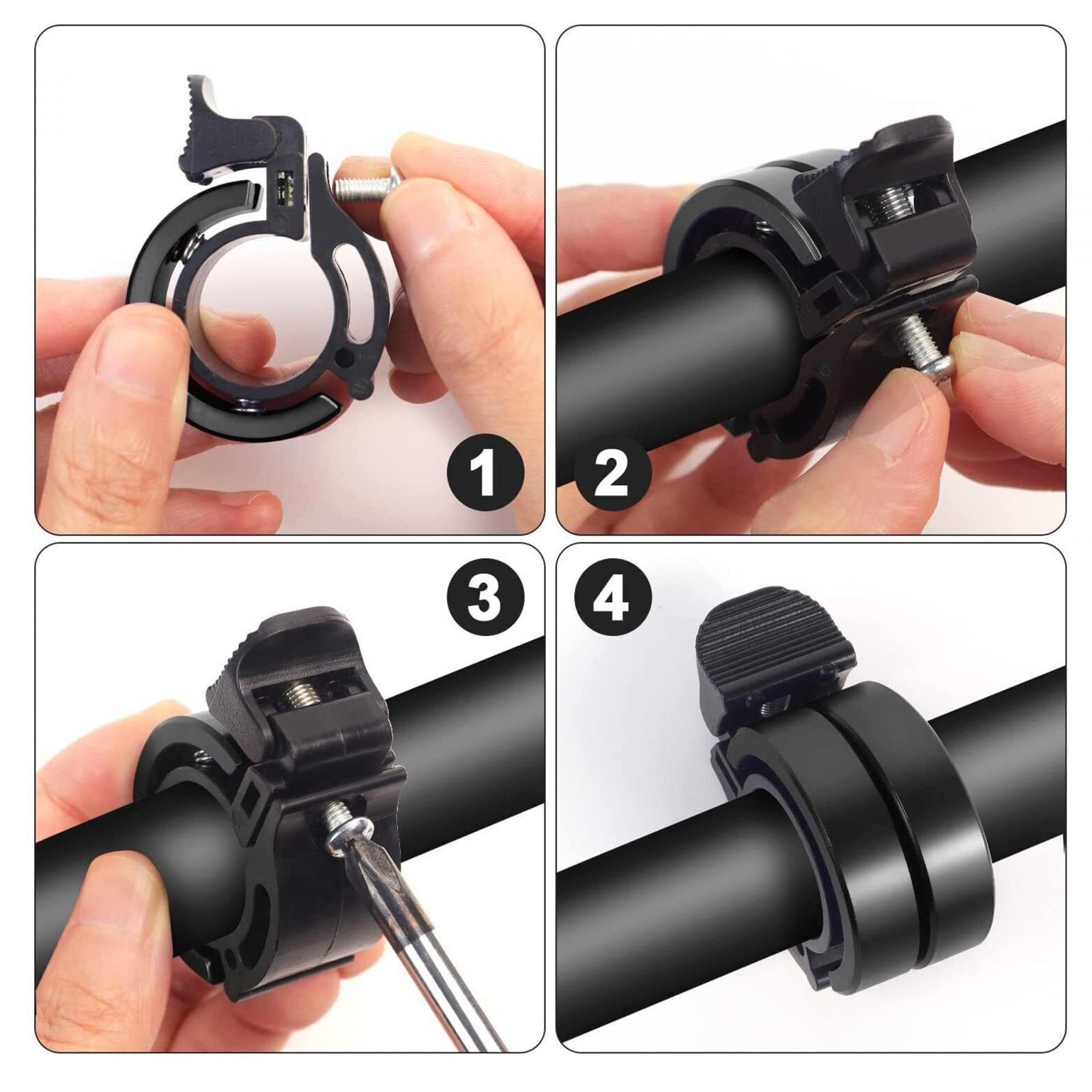 2xBike Bell Small Bicycle Warning Bell Waterproof Loud Sound Cycle Accessories Black