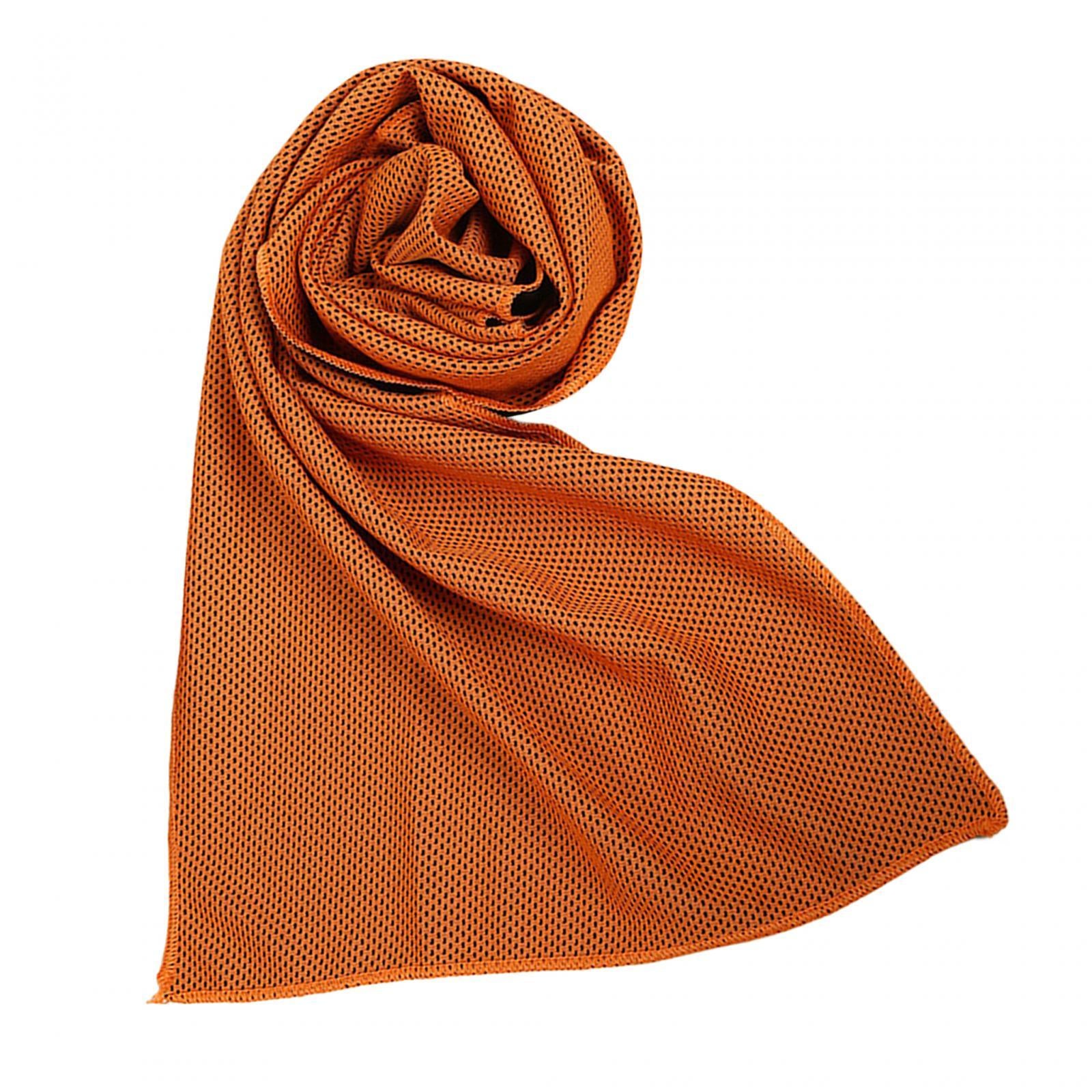 2xCooling Towel Breathable Fast Drying Ice Towel for Exercise Hot Weather orange