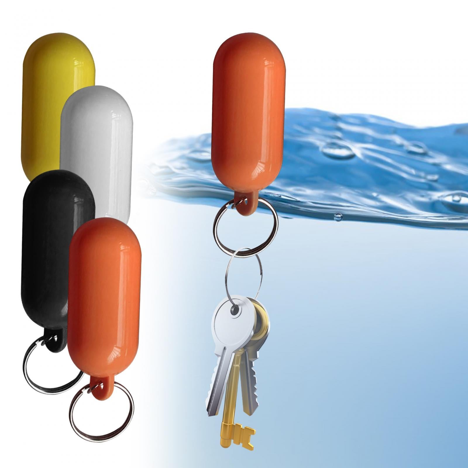 4xFloating Keychain Buoyant Key Chain for Outdoor Water Sports Rafting Fishing Yellow