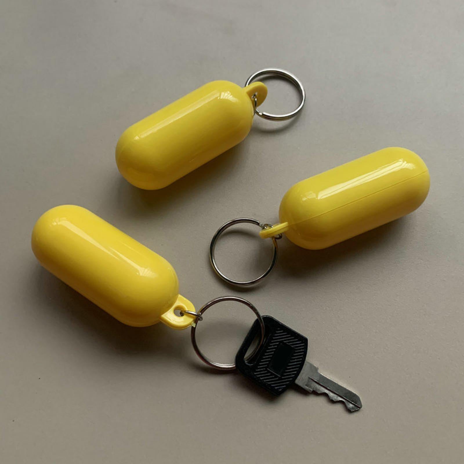 3xFloating Keychain Buoyant Key Chain for Outdoor Water Sports Rafting Fishing Yellow