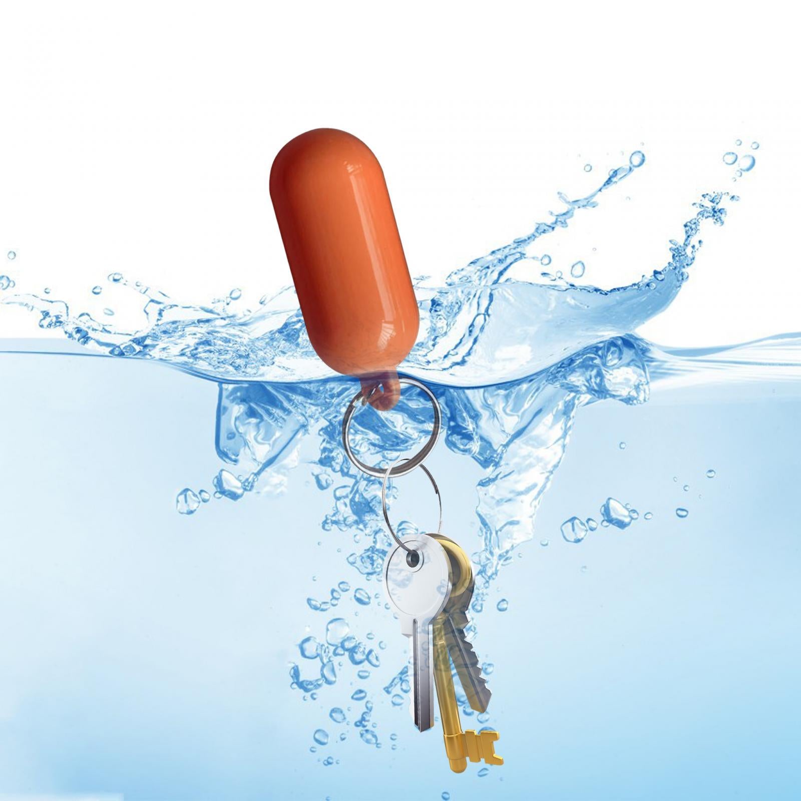 2xFloating Keychain Buoyant Key Chain for Outdoor Water Sports Rafting Fishing Orange
