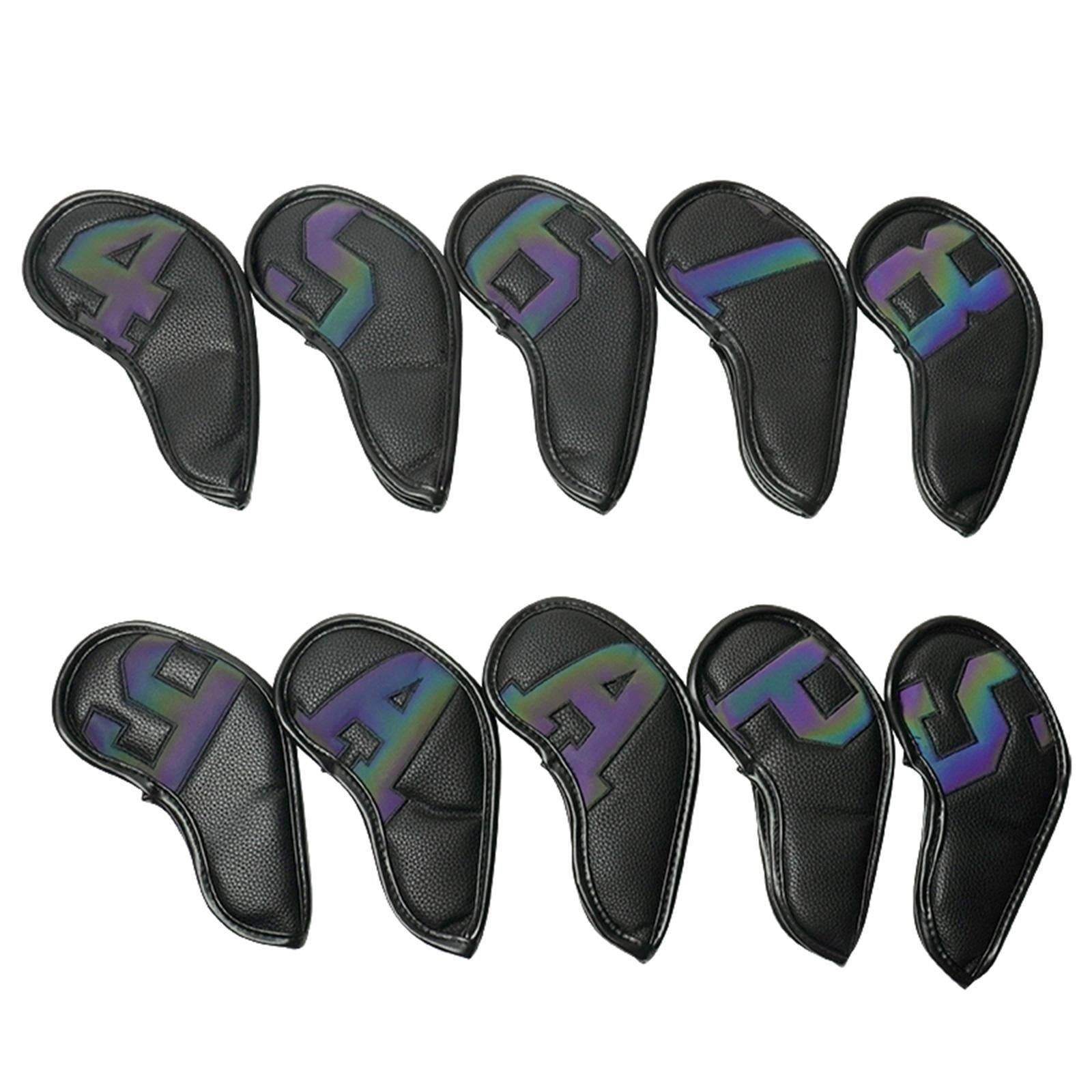 10Pcs Golf Iron Covers Set Trendy Wrap Socks Waterproof Golf Club Head Cover