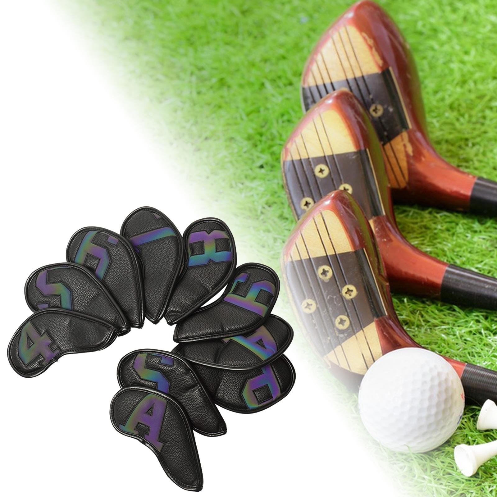 10Pcs Golf Iron Covers Set Trendy Wrap Socks Waterproof Golf Club Head Cover