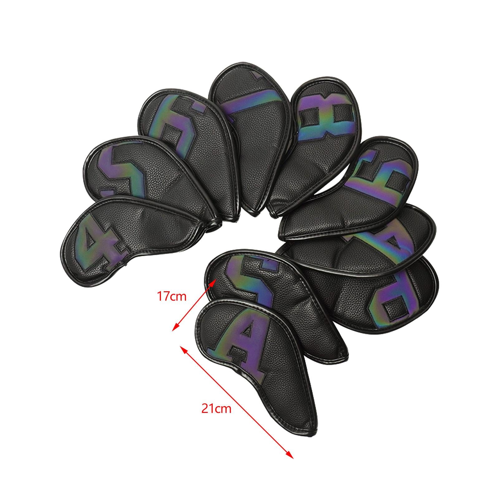 10Pcs Golf Iron Covers Set Trendy Wrap Socks Waterproof Golf Club Head Cover