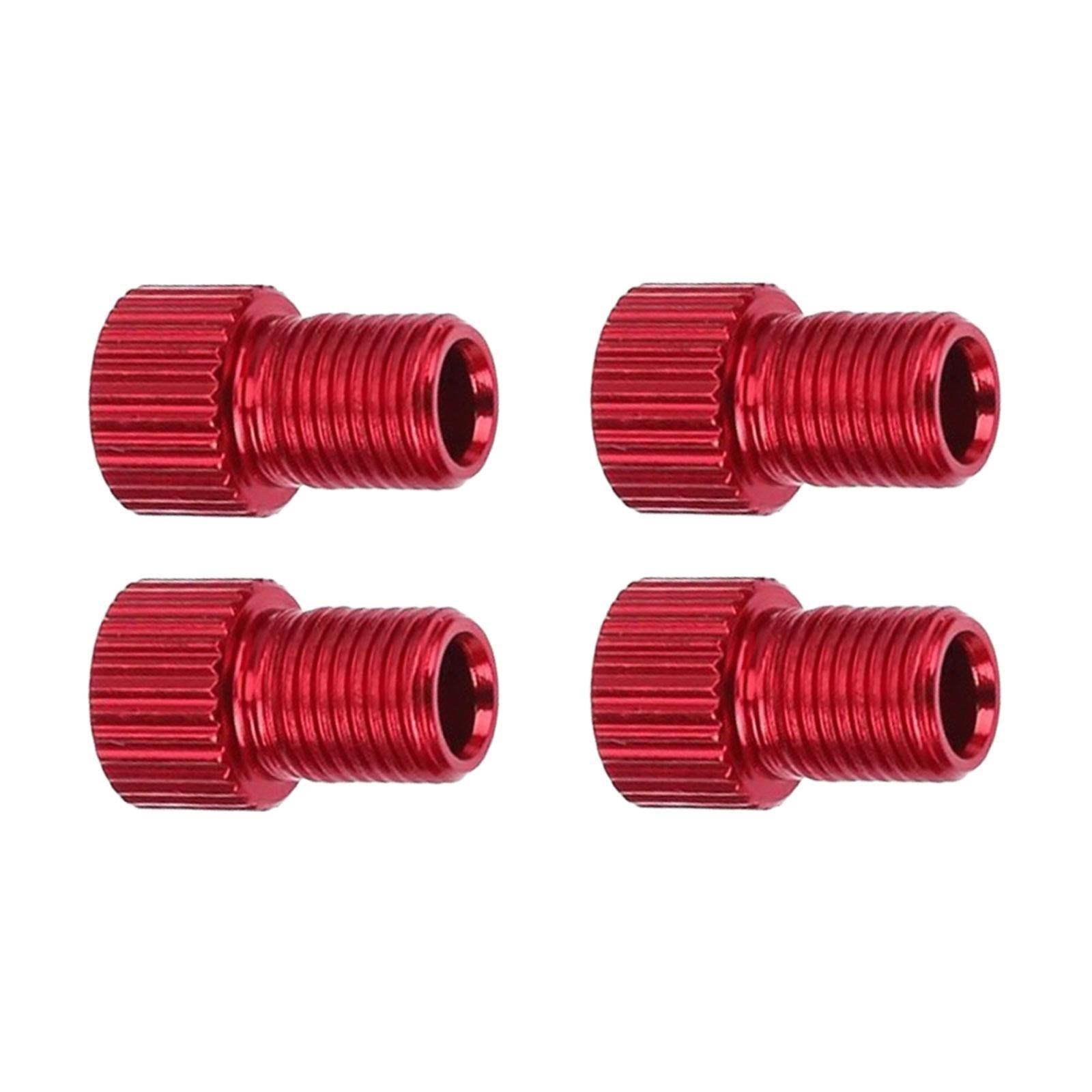 2x4x Bike Valve Adapter Replacement Conversion for Cycling Road Bike Equipment Red