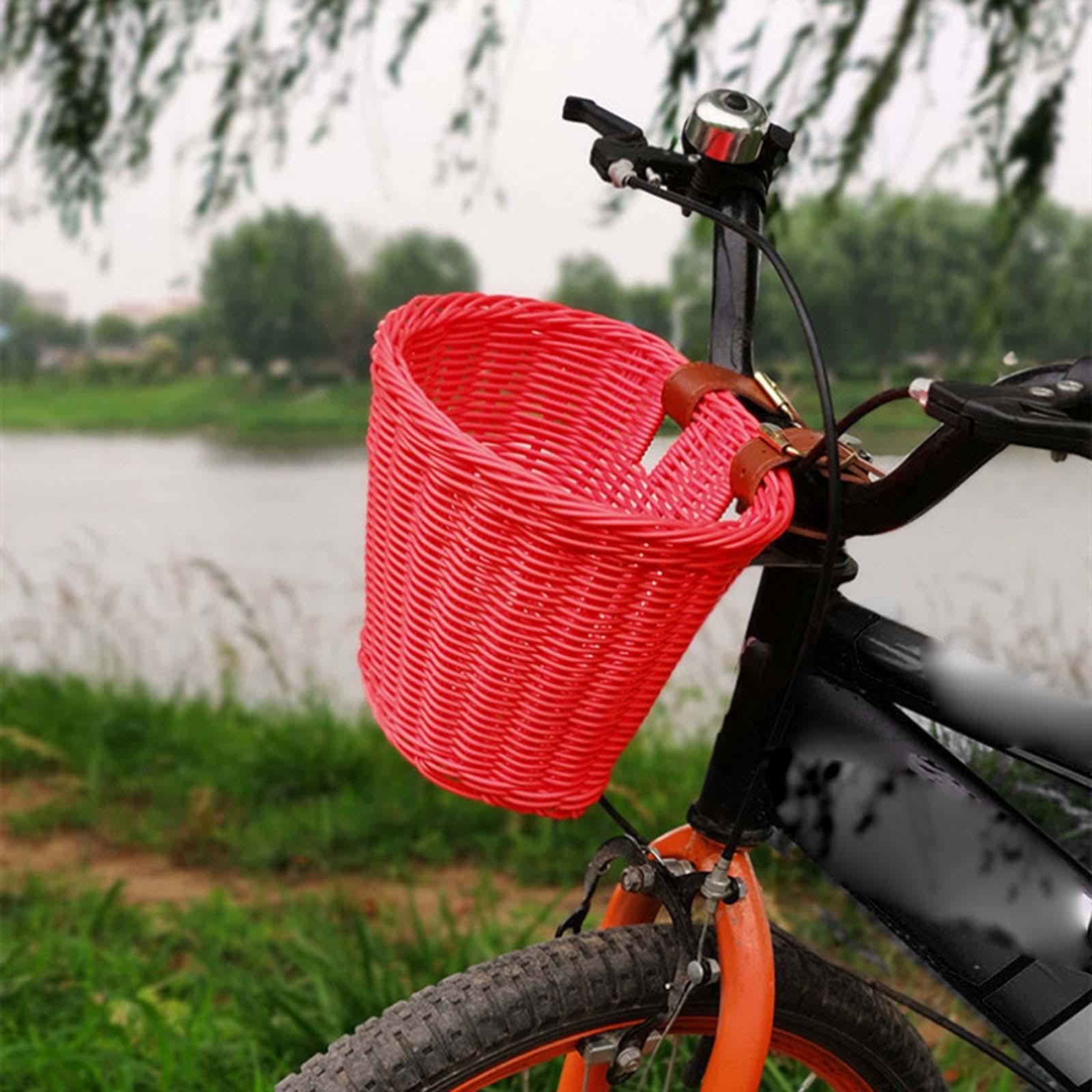 Kids Bike Basket Front Bicycle Cargo Rack Bag Travel Picnic Tricycle Baskets Red