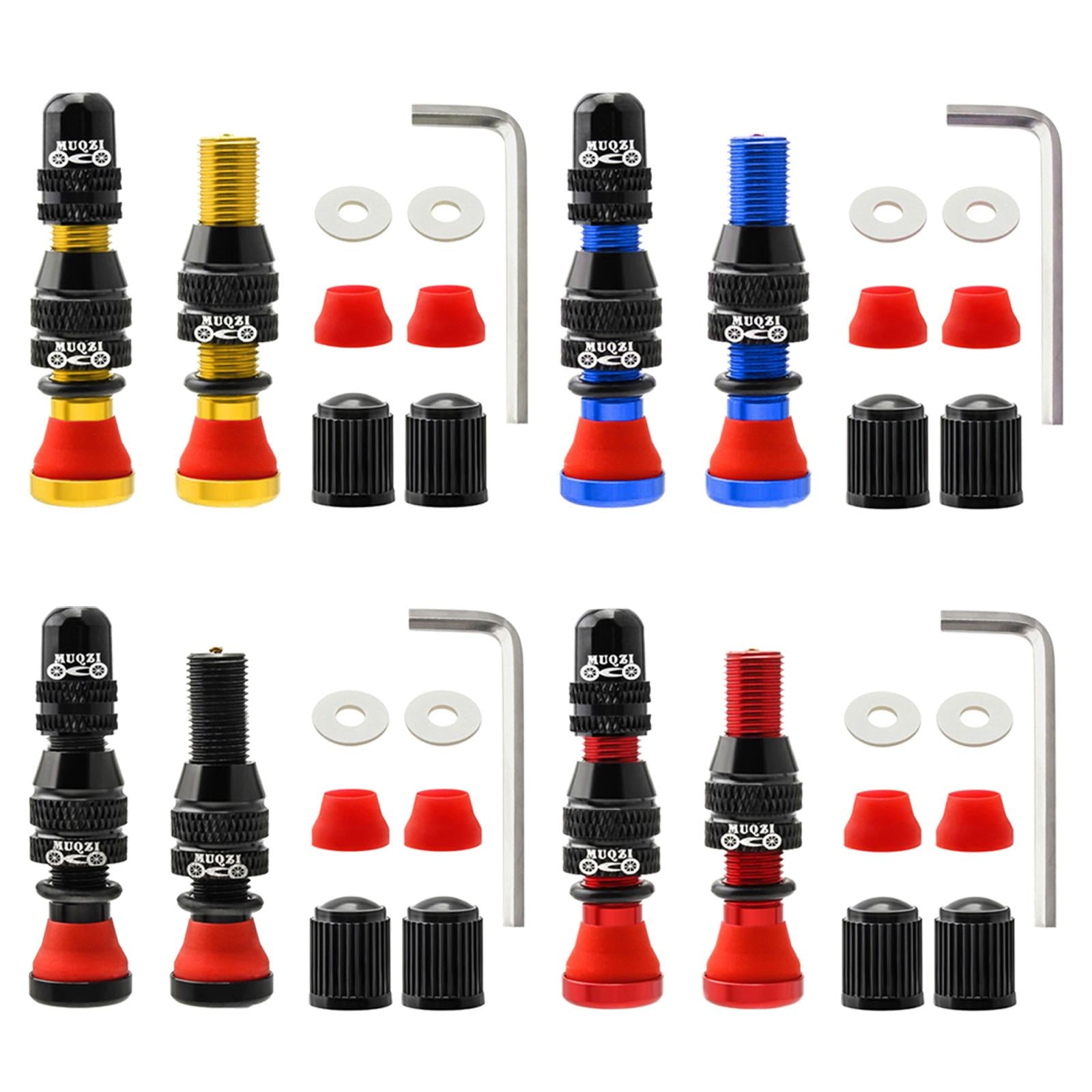 Bike Valve Durable Road Bike A/V Tubeless Rim Valve for Road Bicycle Black