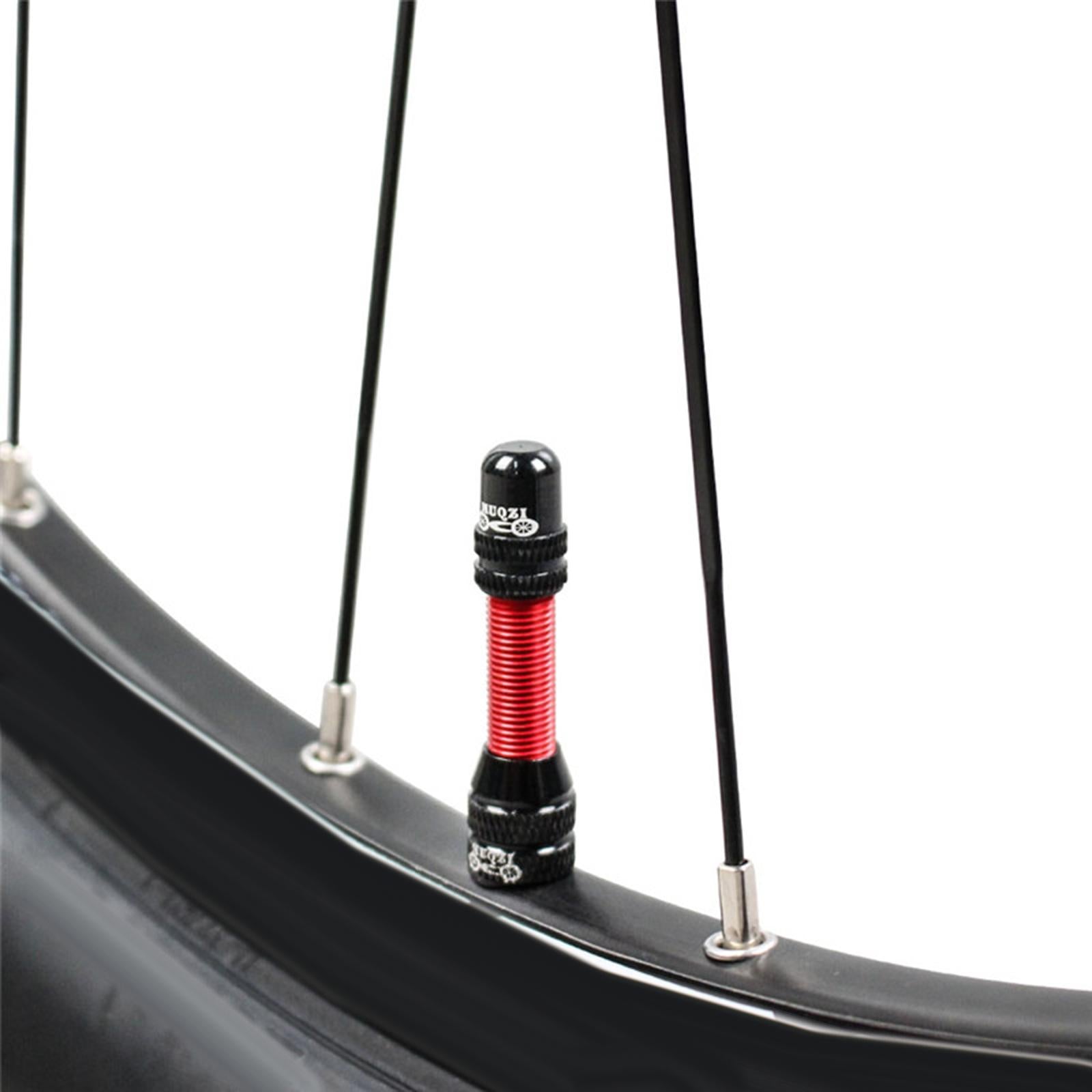 Bike Valve Durable Road Bike A/V Tubeless Rim Valve for Road Bicycle Black