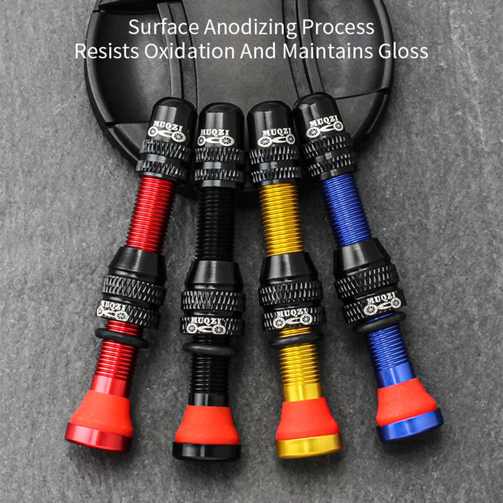 Bike Valve Durable Road Bike A/V Tubeless Rim Valve for Road Bicycle Black