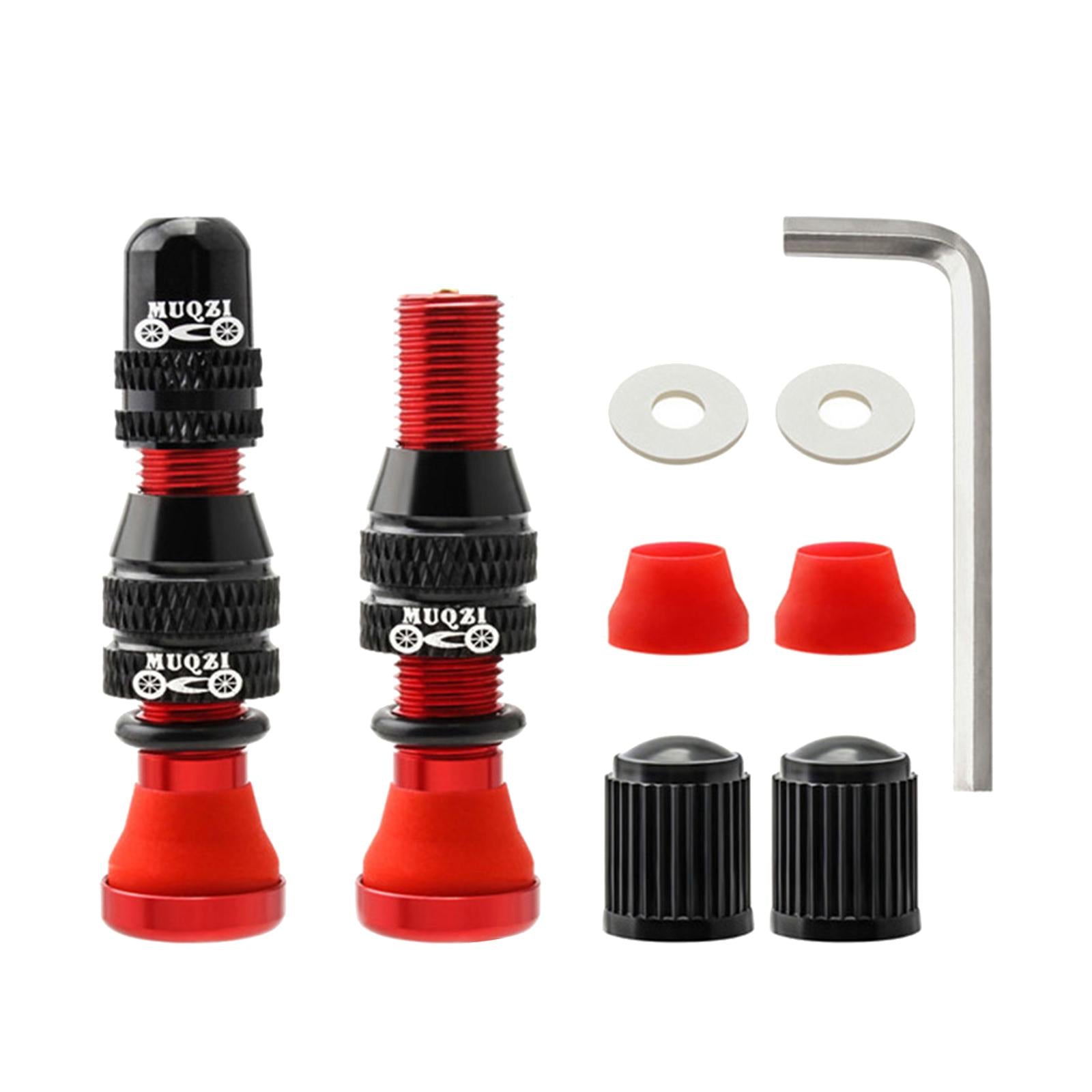 Bike Valve Durable Road Bike A/V Tubeless Rim Valve for Road Bicycle Red