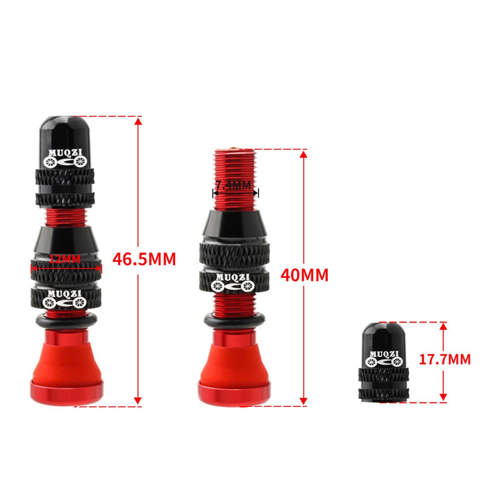 Bike Valve Durable Road Bike A/V Tubeless Rim Valve for Road Bicycle Red