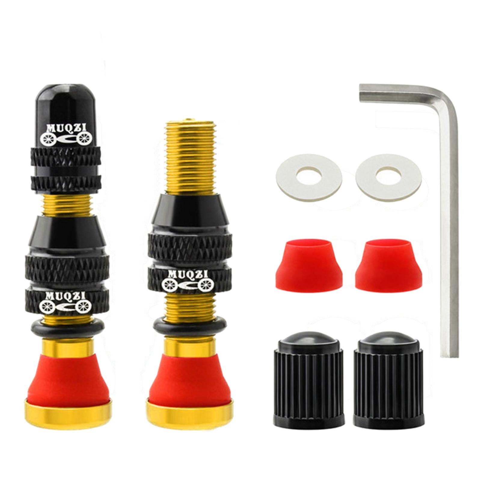 Bike Valve Durable Road Bike A/V Tubeless Rim Valve for Road Bicycle Gold