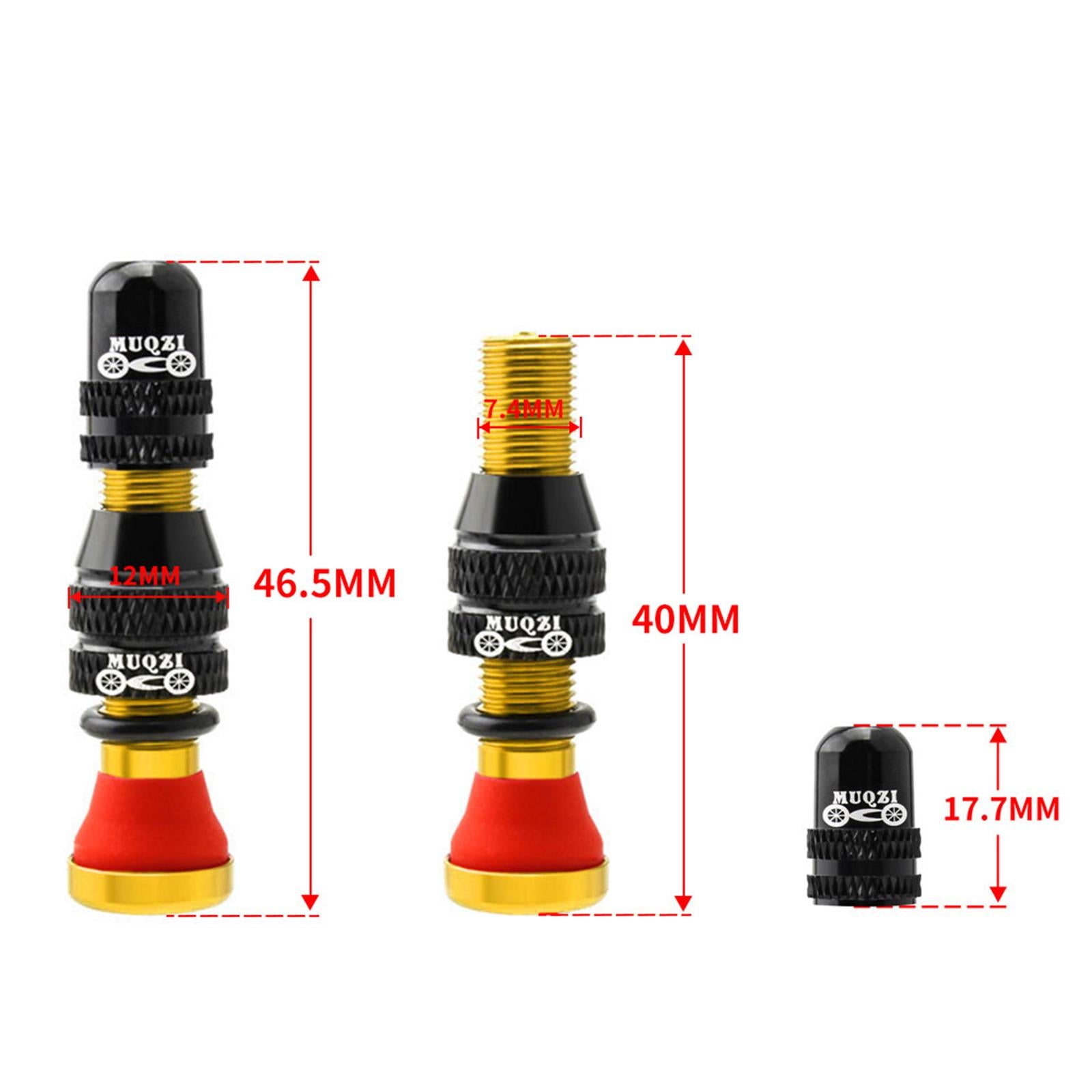 Bike Valve Durable Road Bike A/V Tubeless Rim Valve for Road Bicycle Gold
