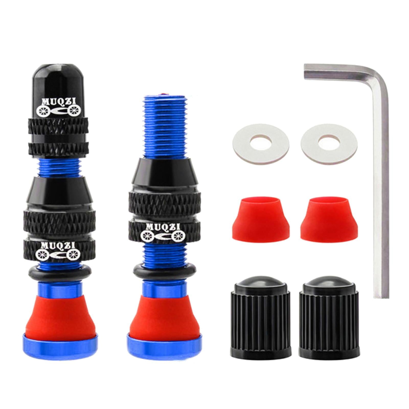 Bike Valve Durable Road Bike A/V Tubeless Rim Valve for Road Bicycle Blue