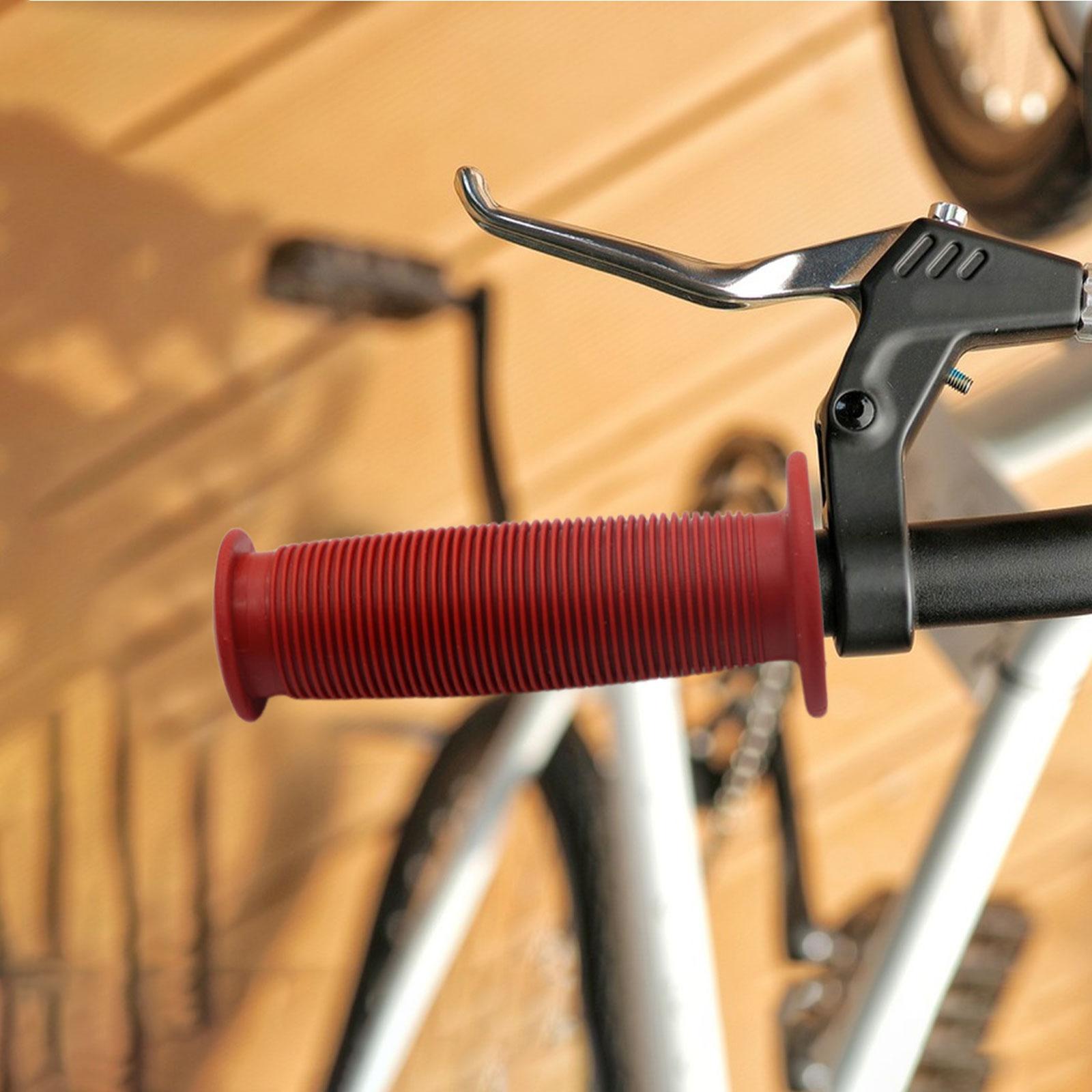 4xBike Handlebar Grip Durable Bicycle Handle Grips for Biking Skateboard Bikes Dark Red
