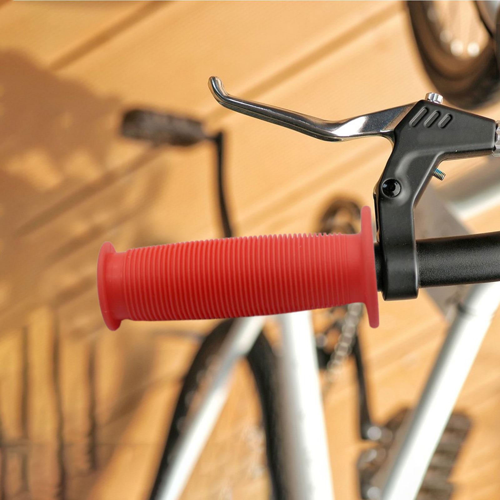 2xBike Handlebar Grip Durable Bicycle Handle Grips for Biking Skateboard Bikes Red