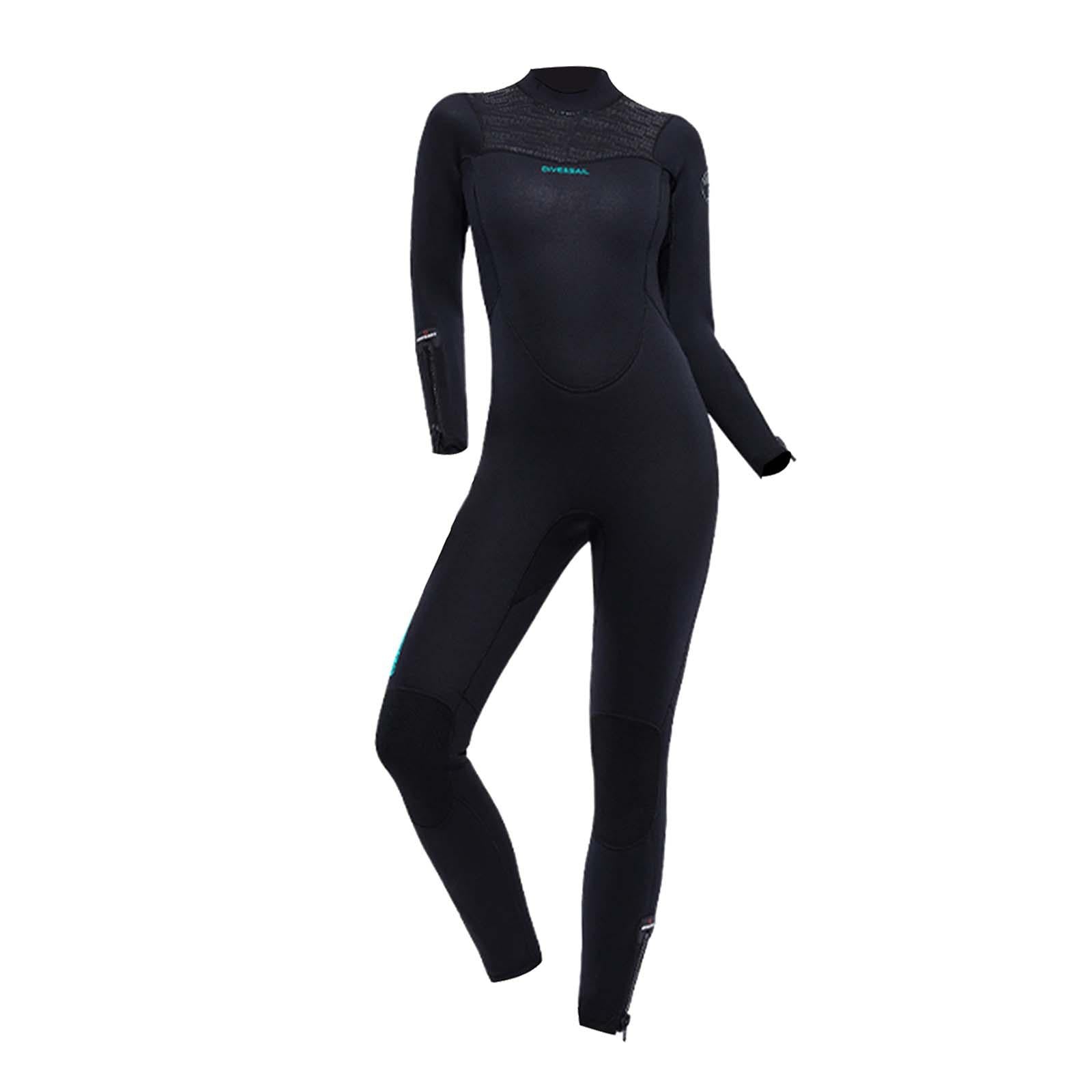 Diving Wetsuit Sailing Keep Warm Thermal Full suits Workout Back Zip Wetsuit L Female Black