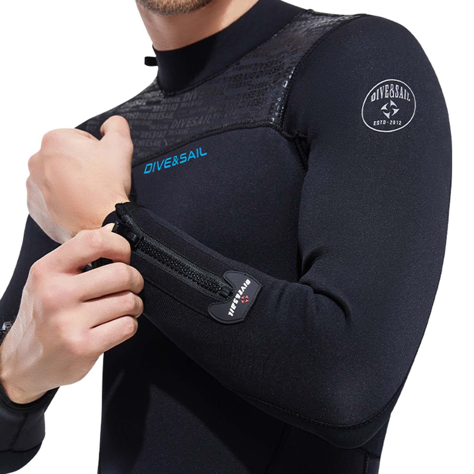 Diving Wetsuit Sailing Keep Warm Thermal Full suits Workout Back Zip Wetsuit XL Male Black